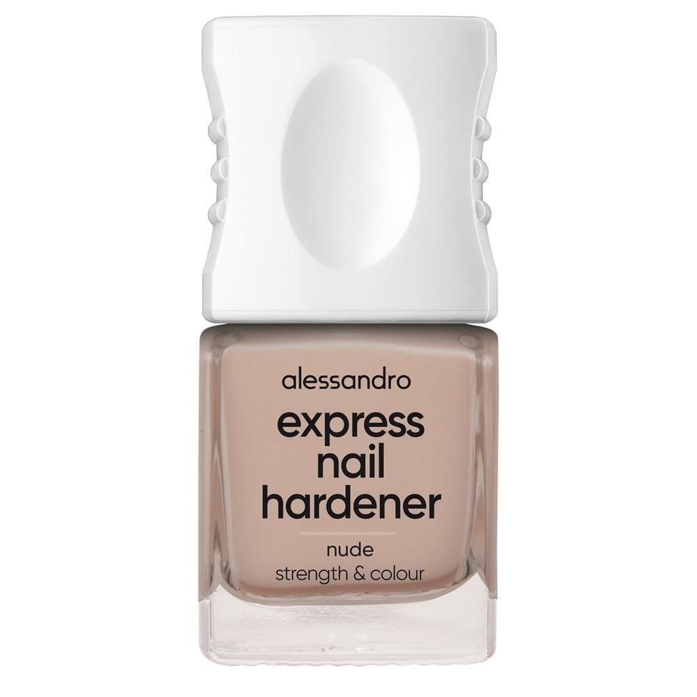 Alessandro Express Nail Hardener, Nude. Flesje nude nagellak met witte dop.