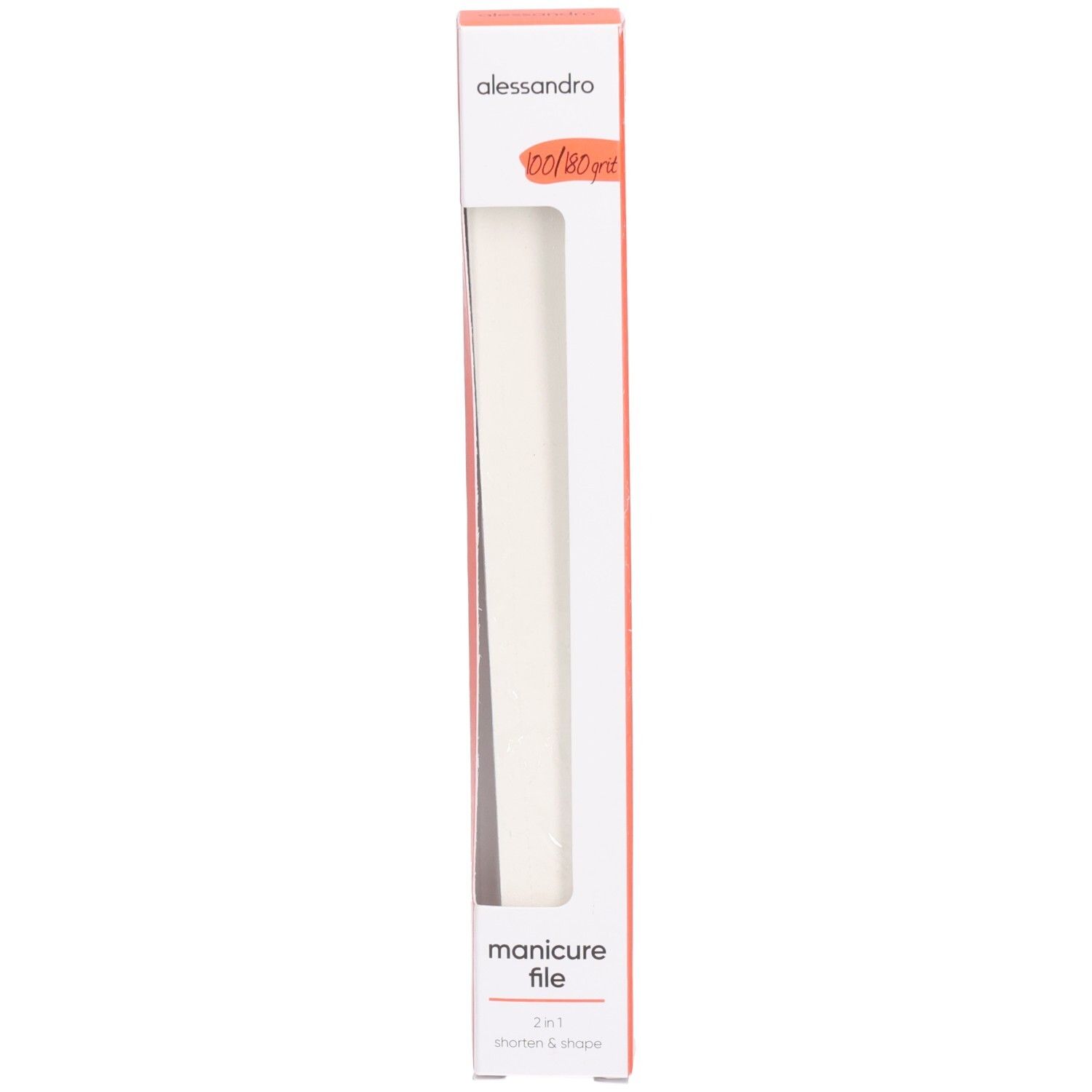 Alessandro Manicure Vijl, 100/180 grit, 2-in-1 voor verkorten en vormen.