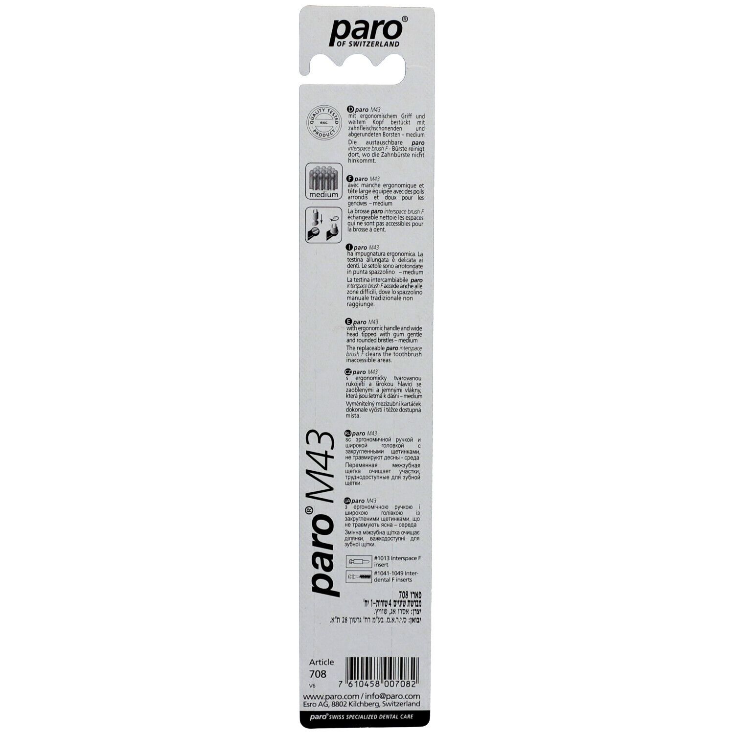 paro® tandenborstel M43 medium en interdentale ruimtes