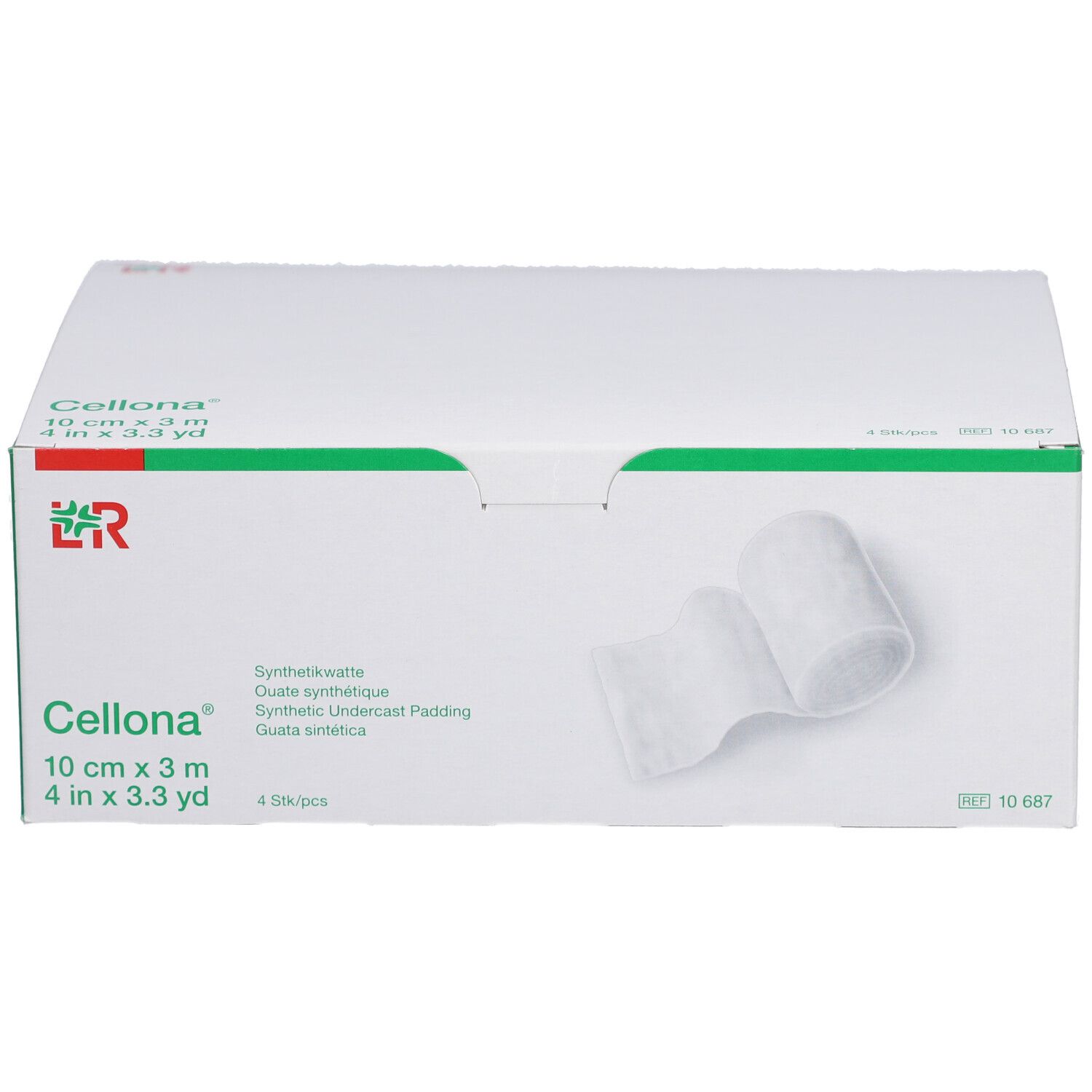 Cellona ouate synthétique, 10 cm x 3 m. Rembourrage pour plâtres et orthèses.