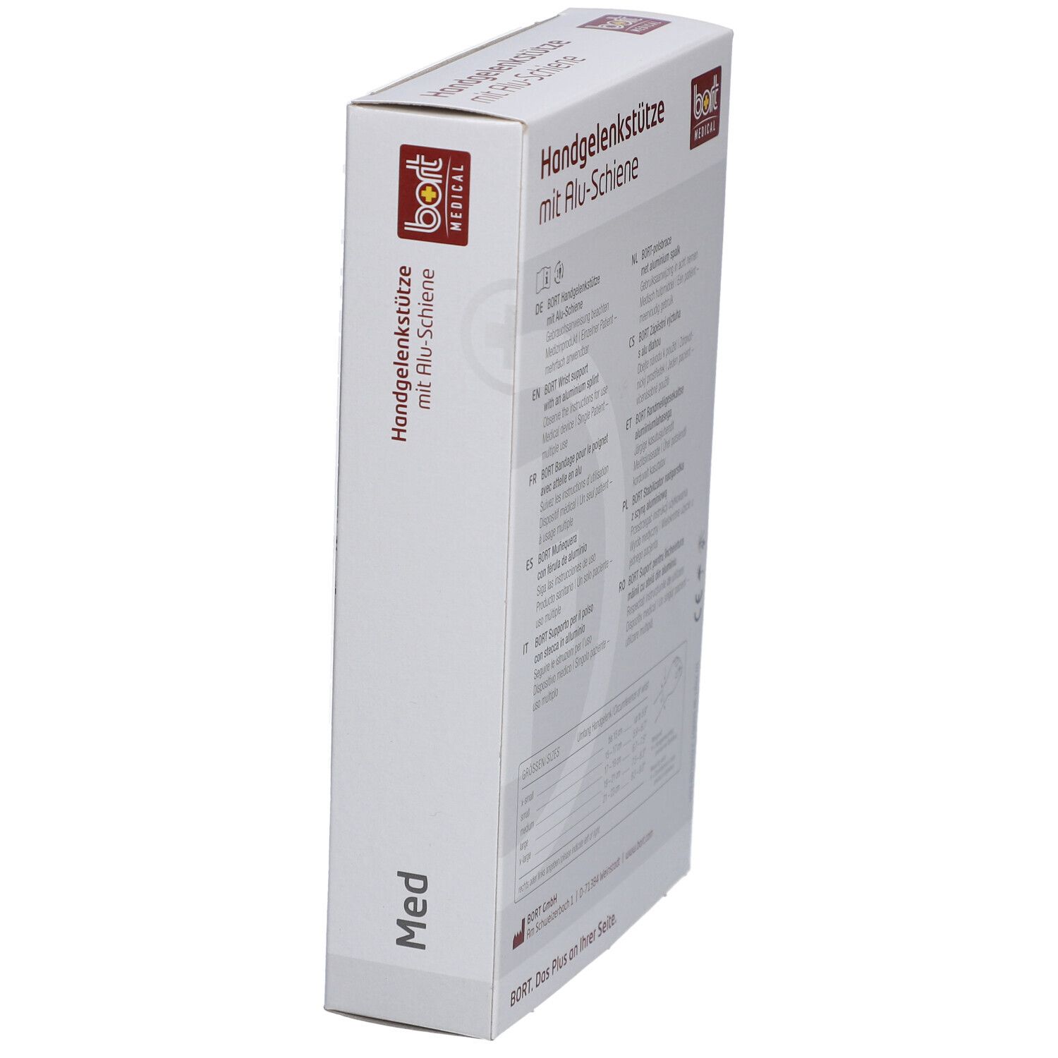 Bort polsbandage met aluminium spalk, beige, maat S rechts