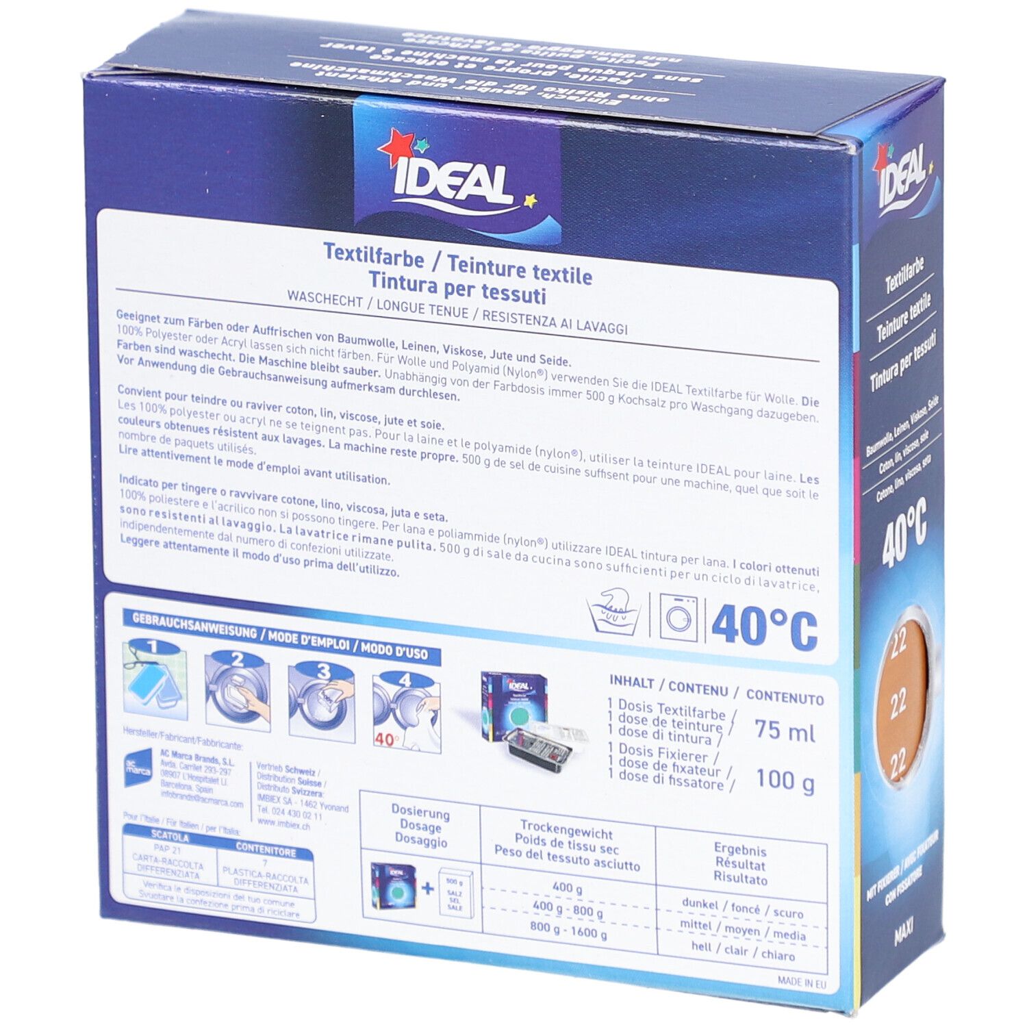 IDEAL Maxi Langhoudende Textielverf - 22 Goud