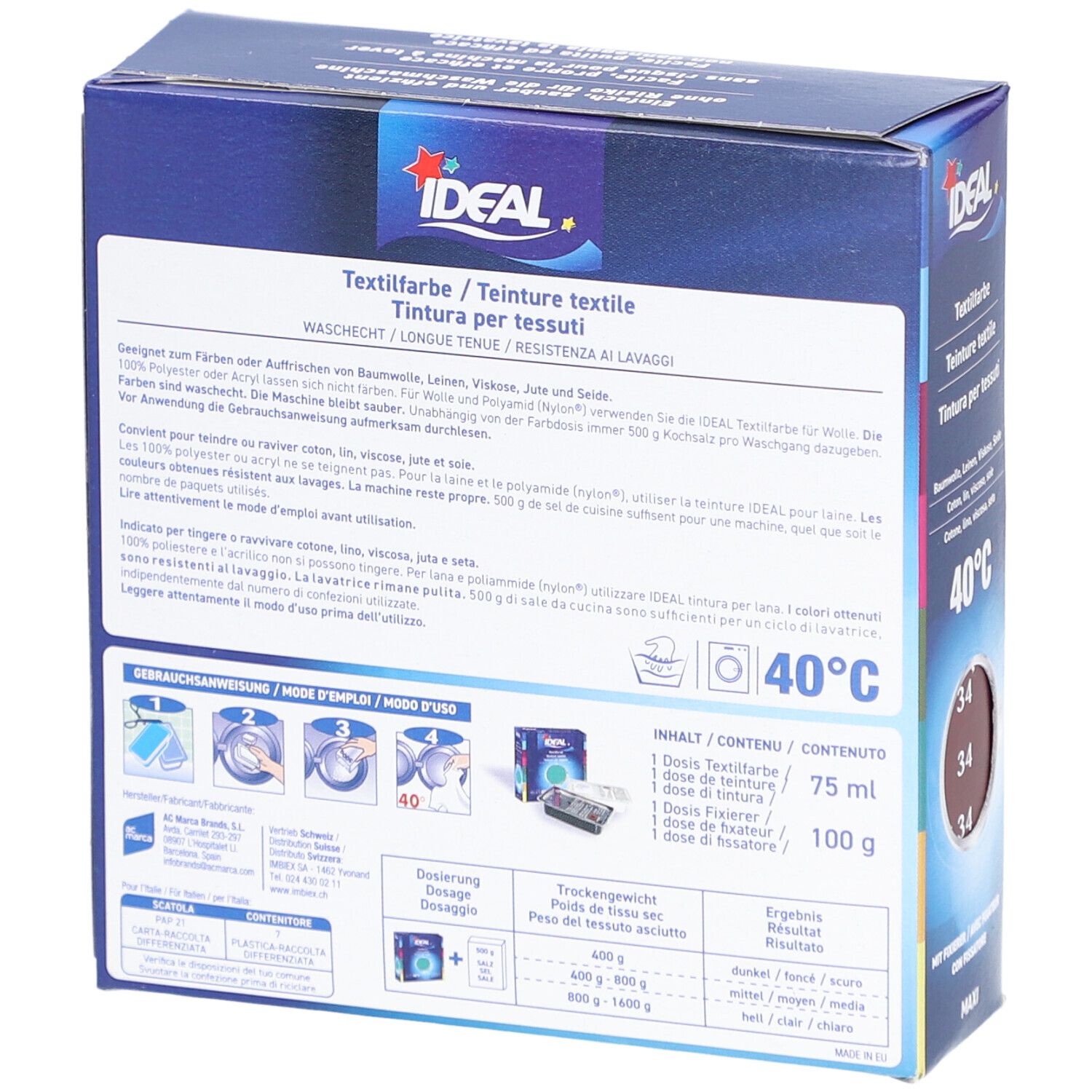 IDEAL Maxi Langhoudende Textielverf - 34 Bordeaux