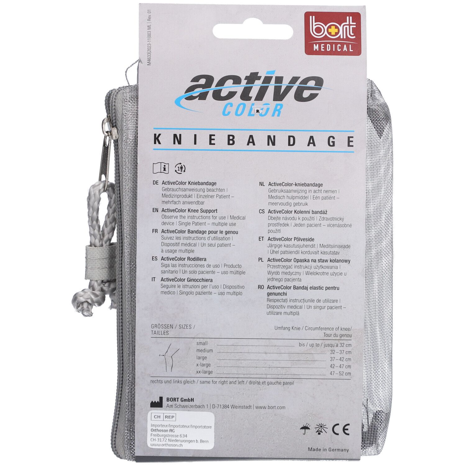 BORT ActiveColor® Kniebandage Gr. M zwart