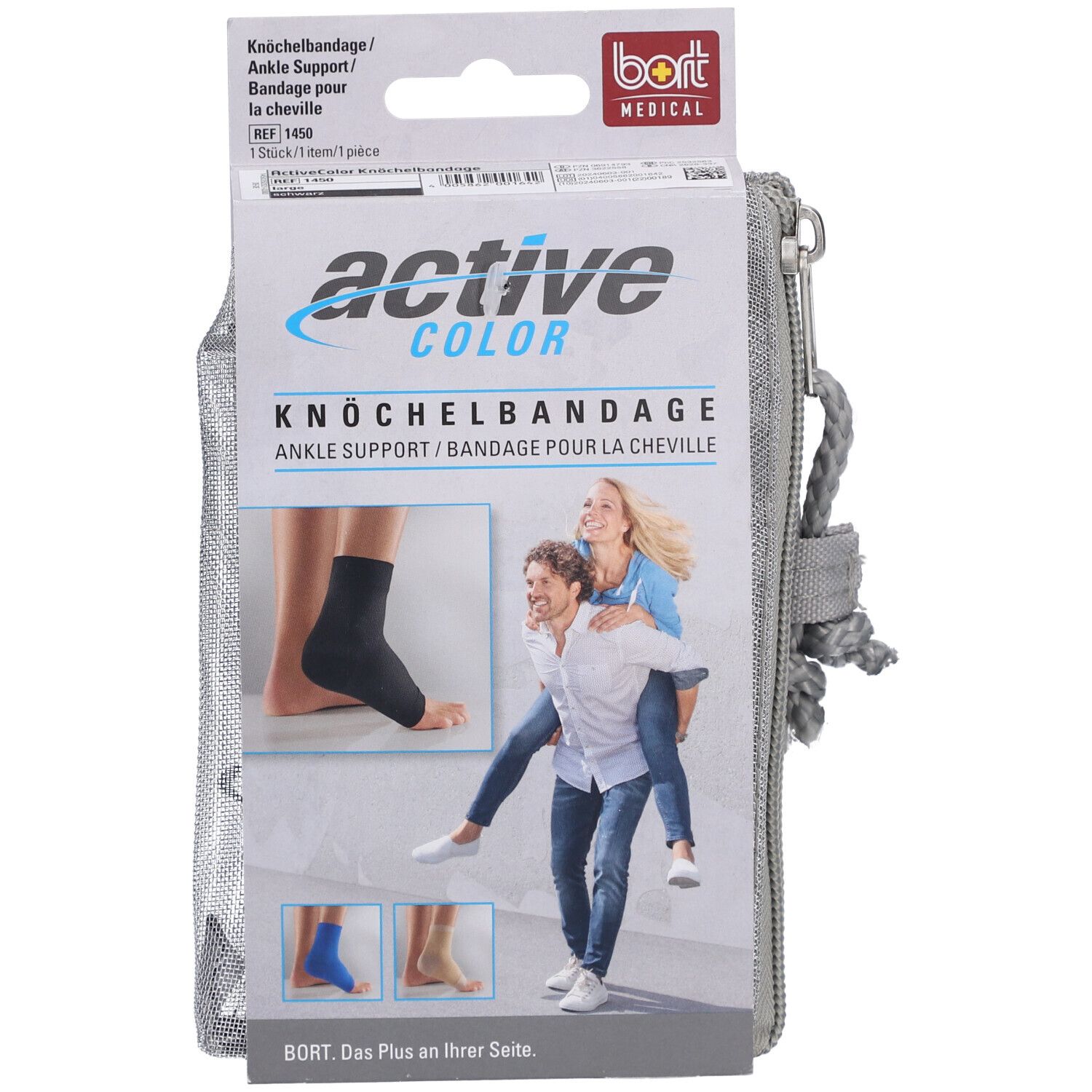 BORT ActiveColor® enkelbandage maat L zwart