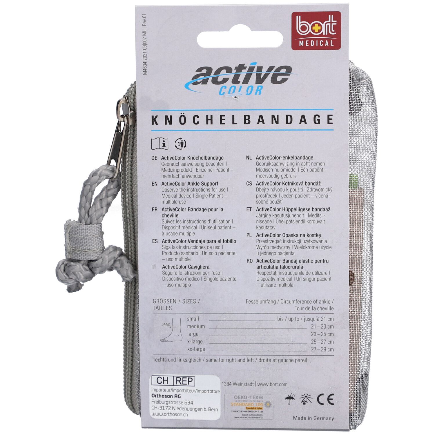 BORT ActiveColor® enkelbandage maat M huid