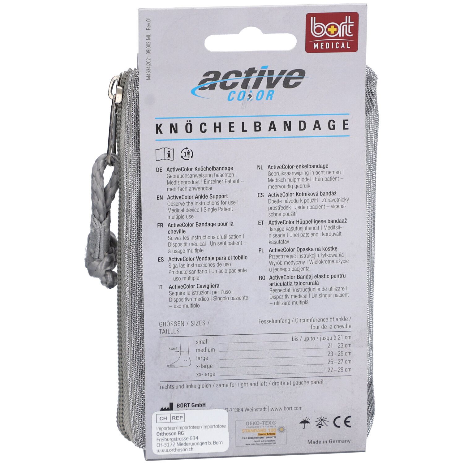 BORT ActiveColor® enkelbandage maat XL zwart