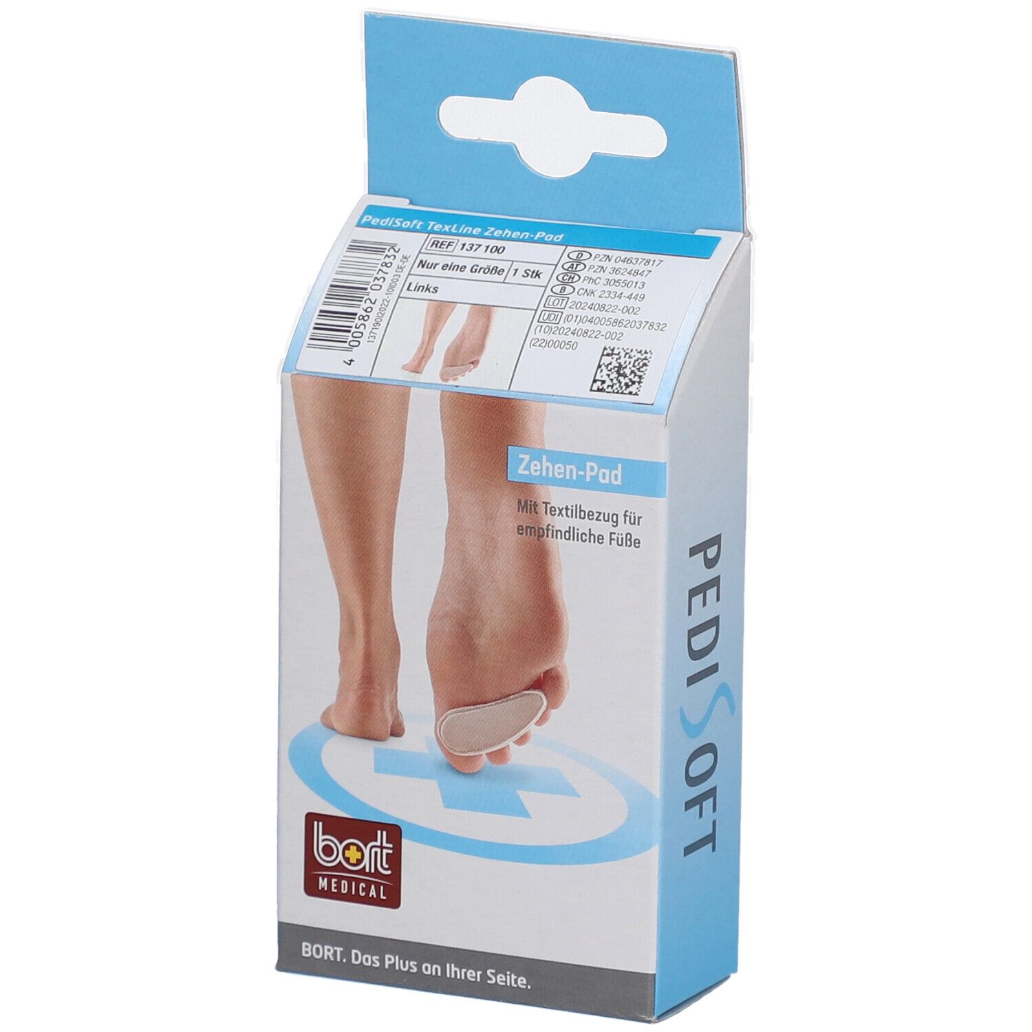 BORT PediSoft® TexLine coussinet d'orteil gauche