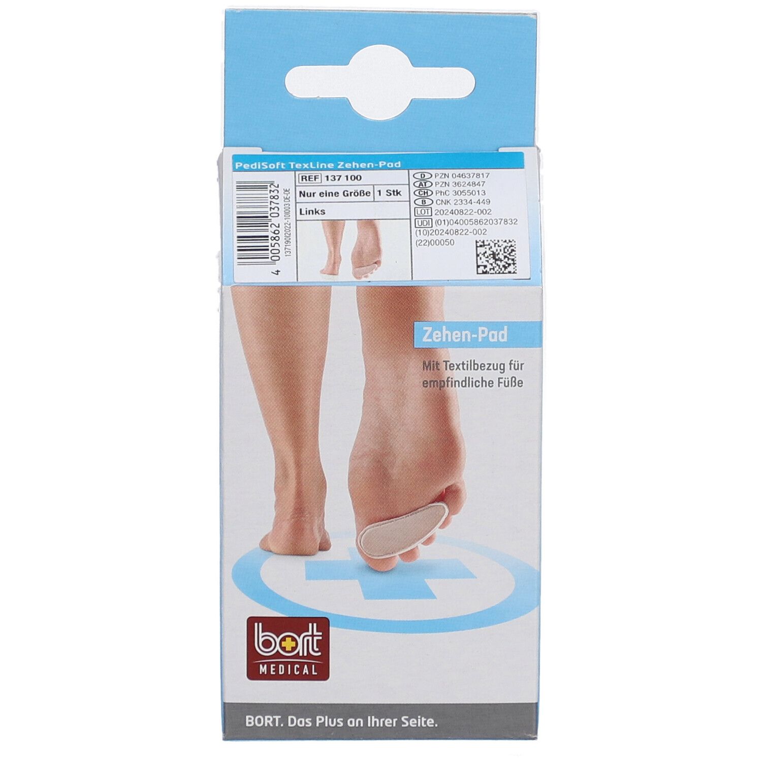BORT PediSoft® TexLine coussinet d'orteil gauche