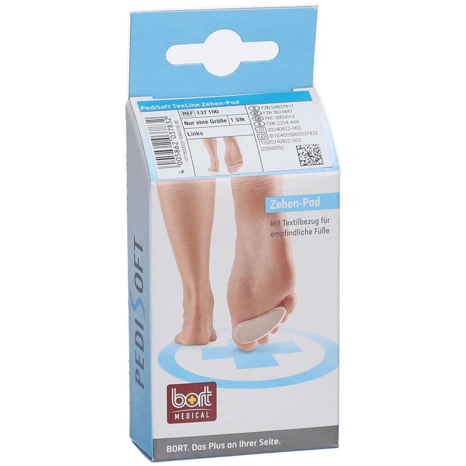 BORT PediSoft® TexLine coussinet d'orteil gauche