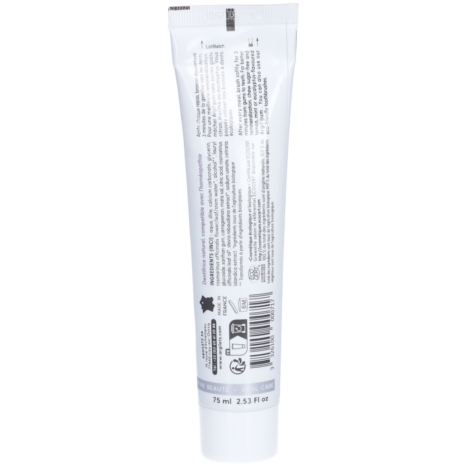ARGILETZ dentifrice romarin bio