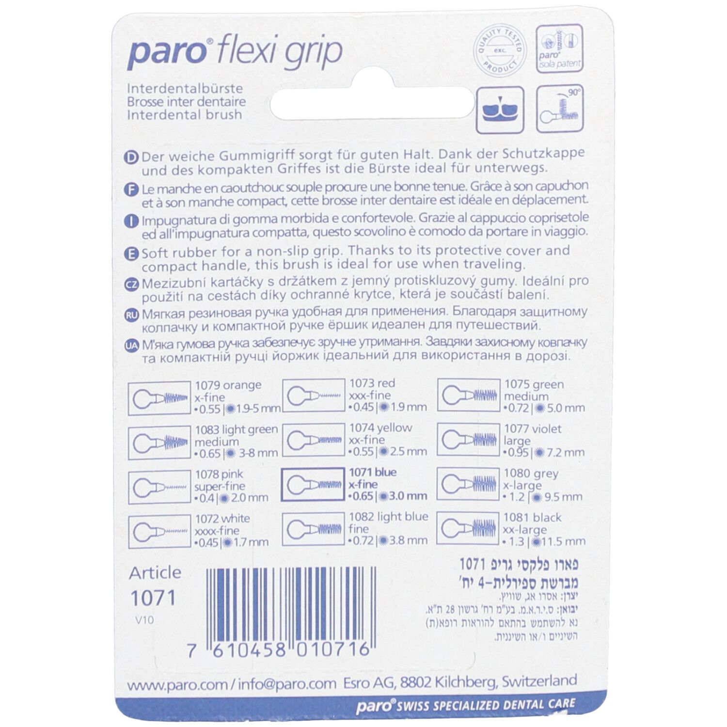 paro® Flexi Grip Tandenborstels 3.0 mm Blauw
