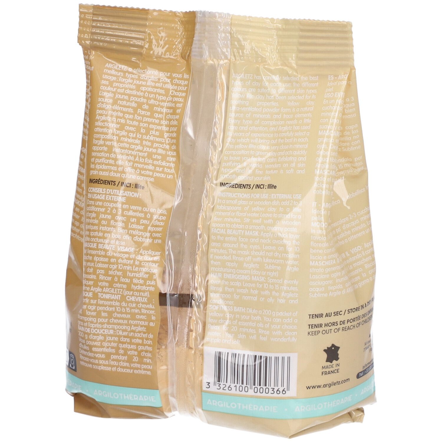 Argiletz Masque et Bain Argile jaune