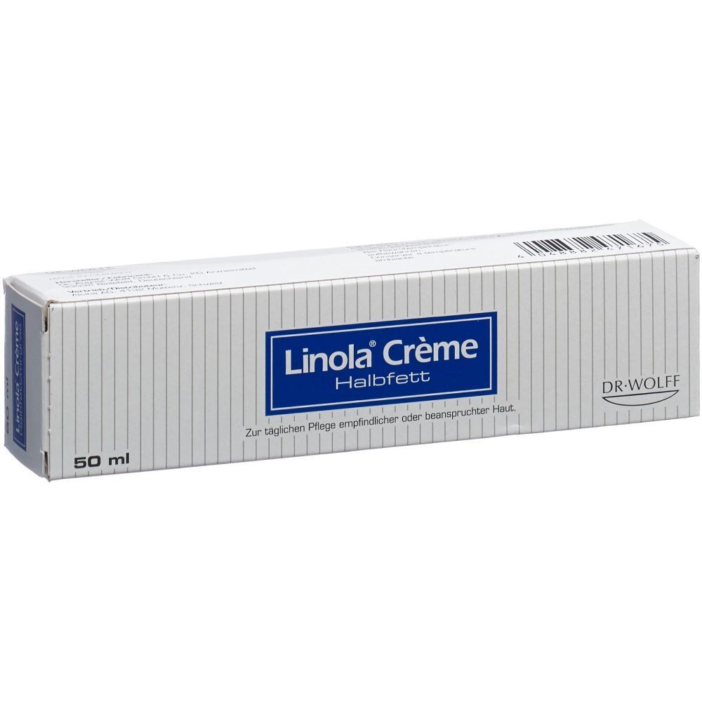 Boîte LINOLA Crème Mi-gras, contenant un tube de 50 ml.