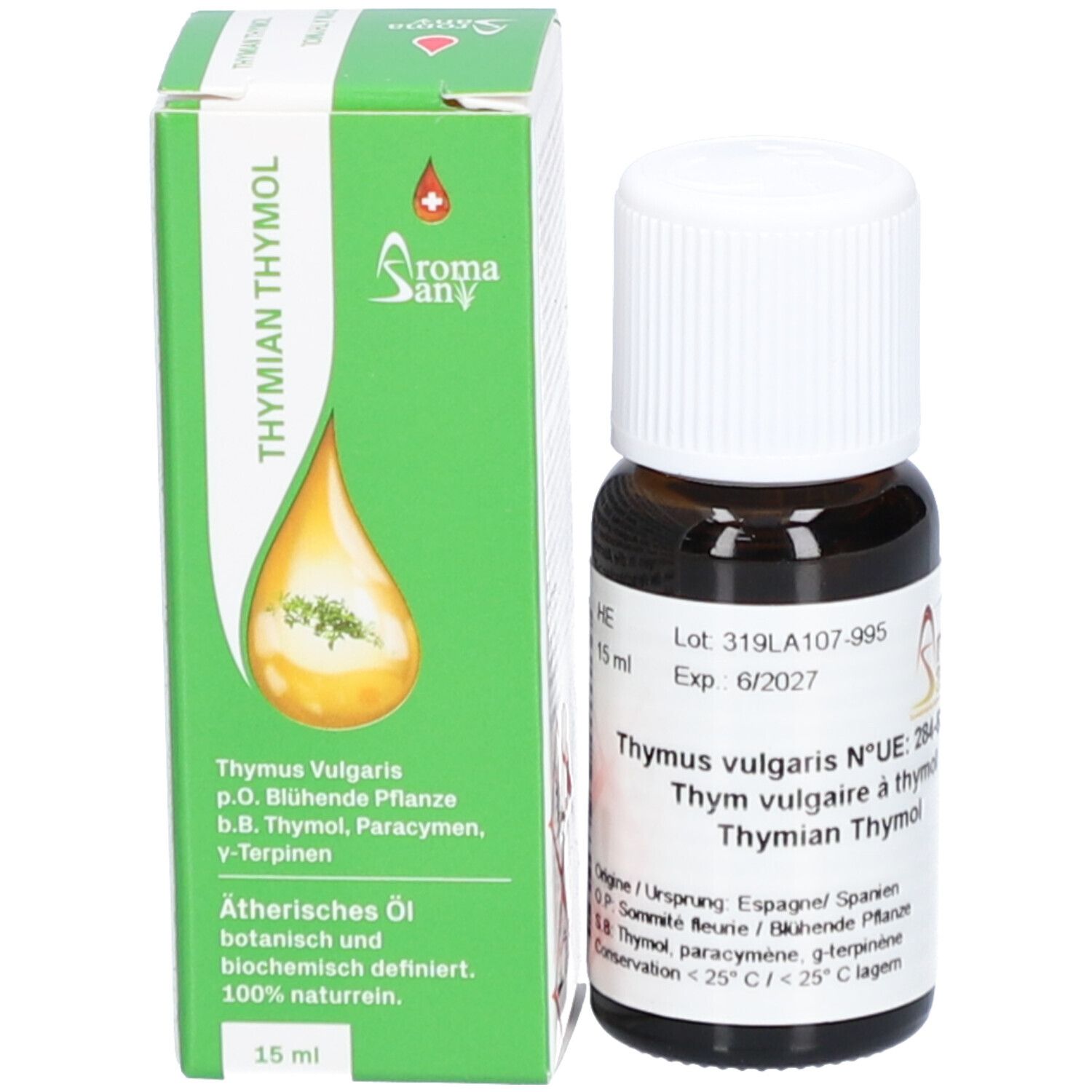 Aromasan® Huile essentielle de Thym vulgaire à thymol bio