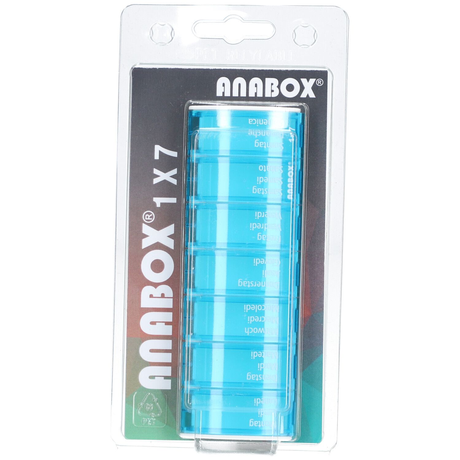 Anabox Medicijndispenser 1x7 Turquoise