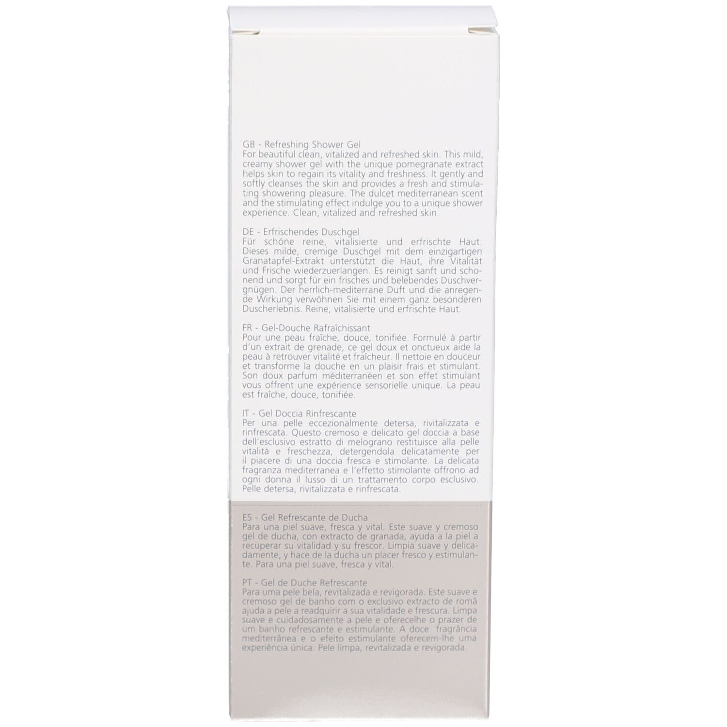 Vue latérale de la boîte blanche. Texte.