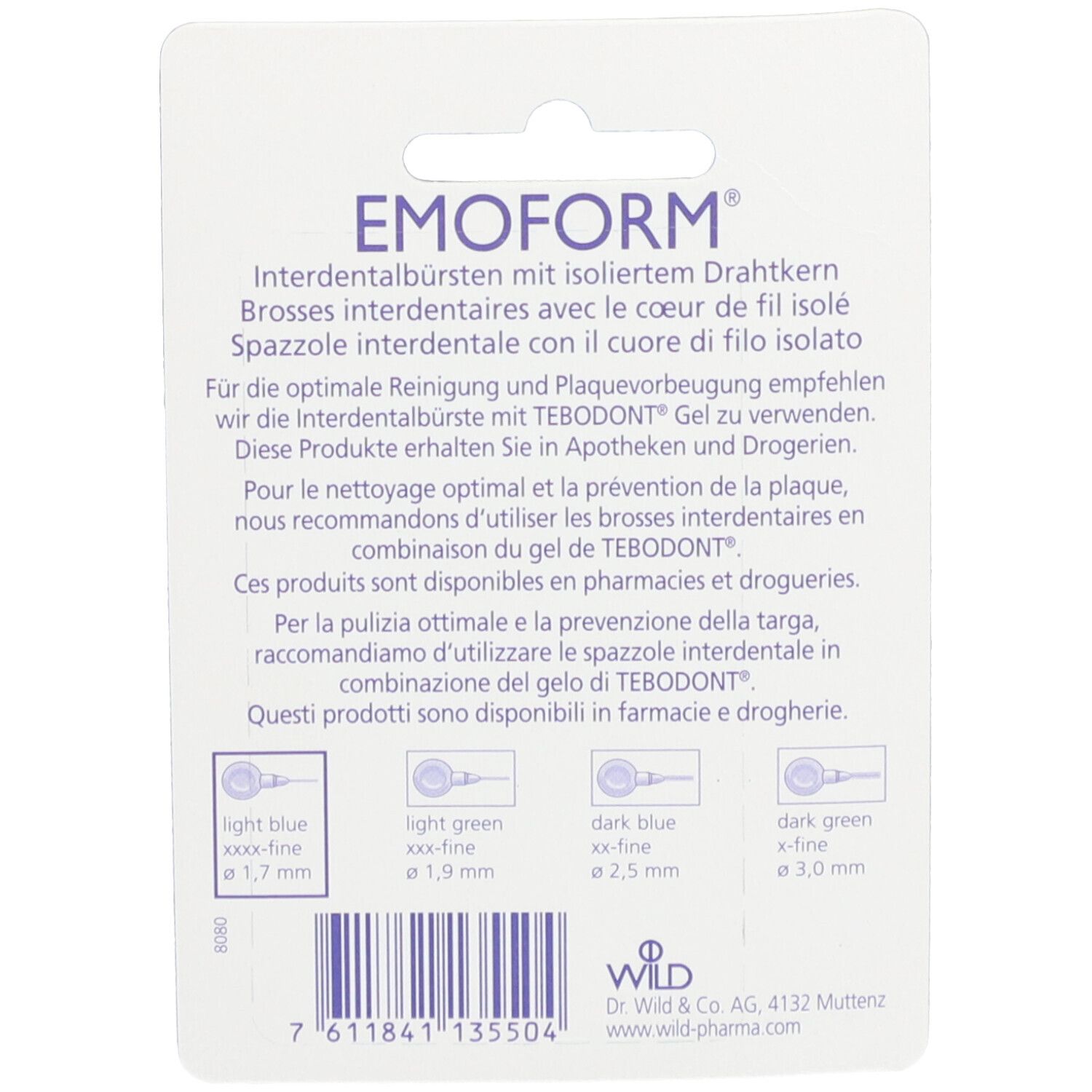EMOFORM® Interdentale ragers 1,7 mm - Lichtblauw
