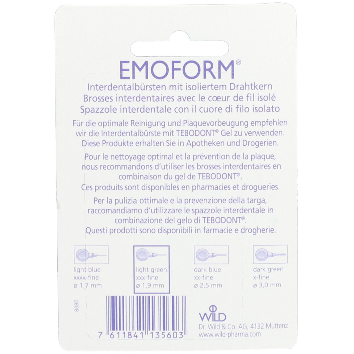 EMOFORM® Brossettes interdentaires 1,9 mm - Vert clair