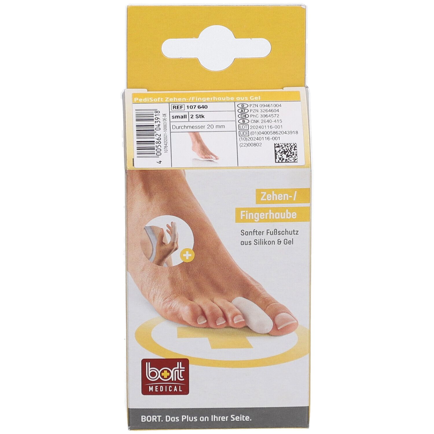 Bort PediSoft Couvre-orteils/doigts, 2 pièces