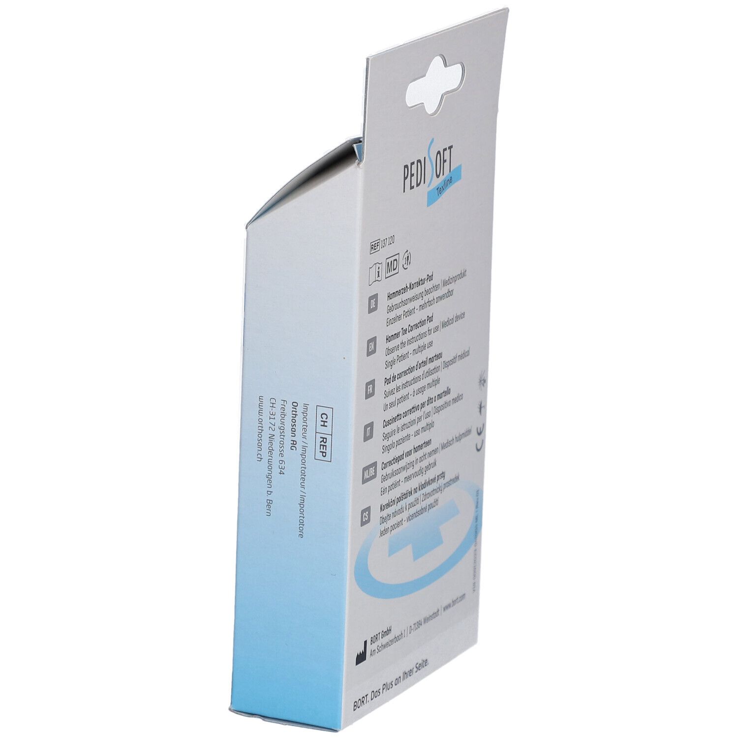 BORT PediSoft® TexLine Coussinet de correction pour orteil en marteau taille S