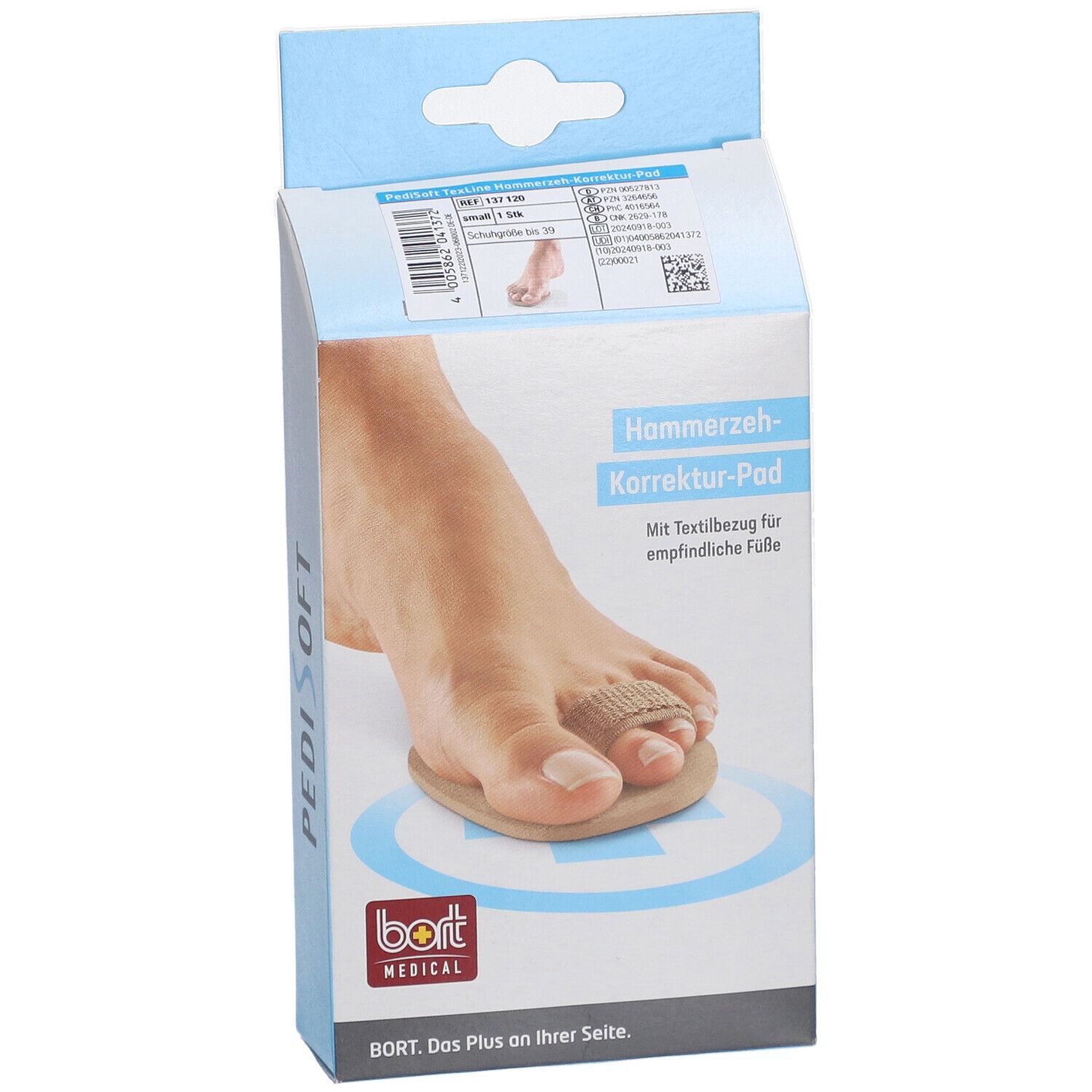 BORT PediSoft® TexLine Coussinet de correction pour orteil en marteau taille S