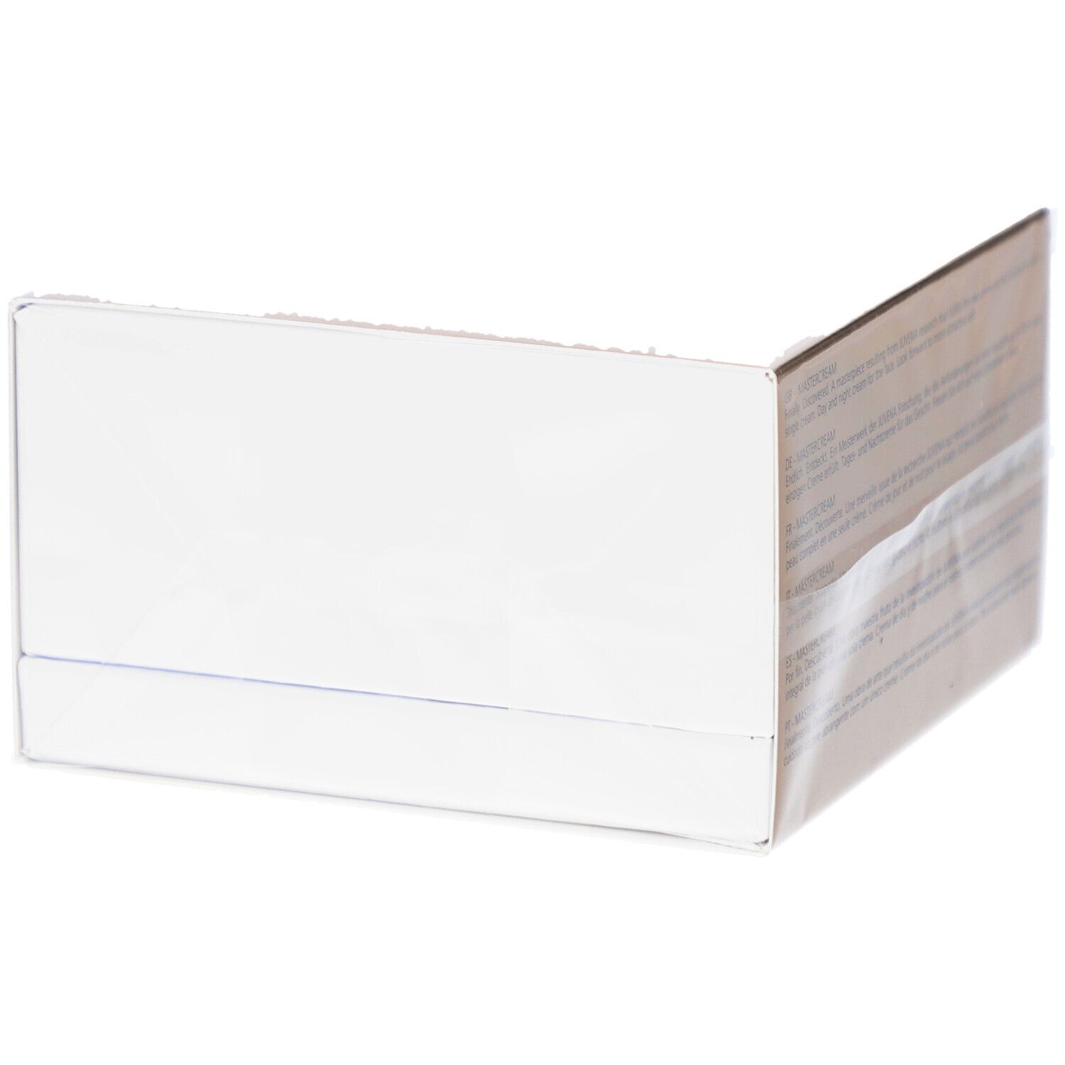 Emballage en carton. Inscription: MasterCream. Emballage sous film.