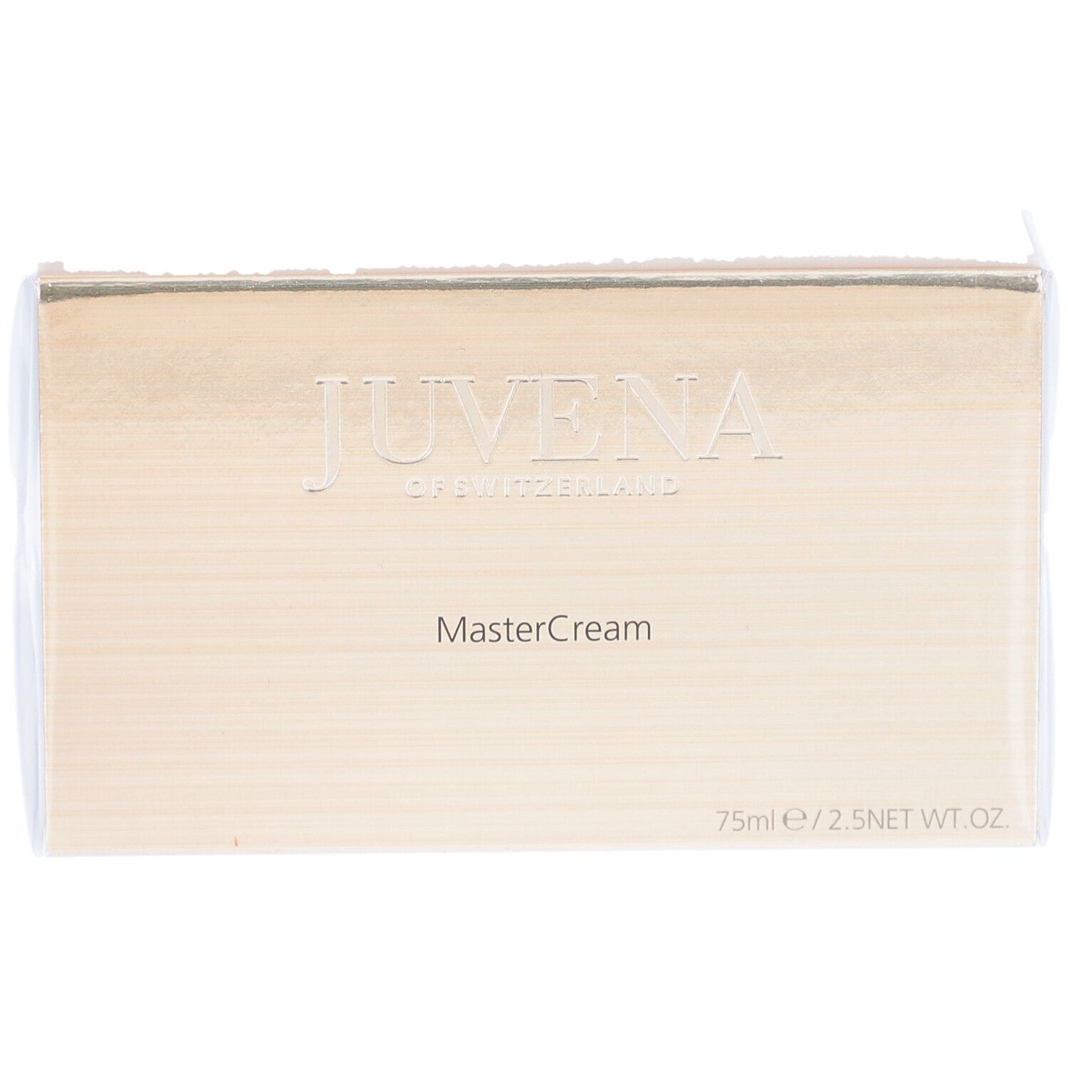 Emballage en carton. Inscription: JUVENA OF SWITZERLAND, MasterCream. 75ml/2.5 NET WT OZ. Emballage sous film.