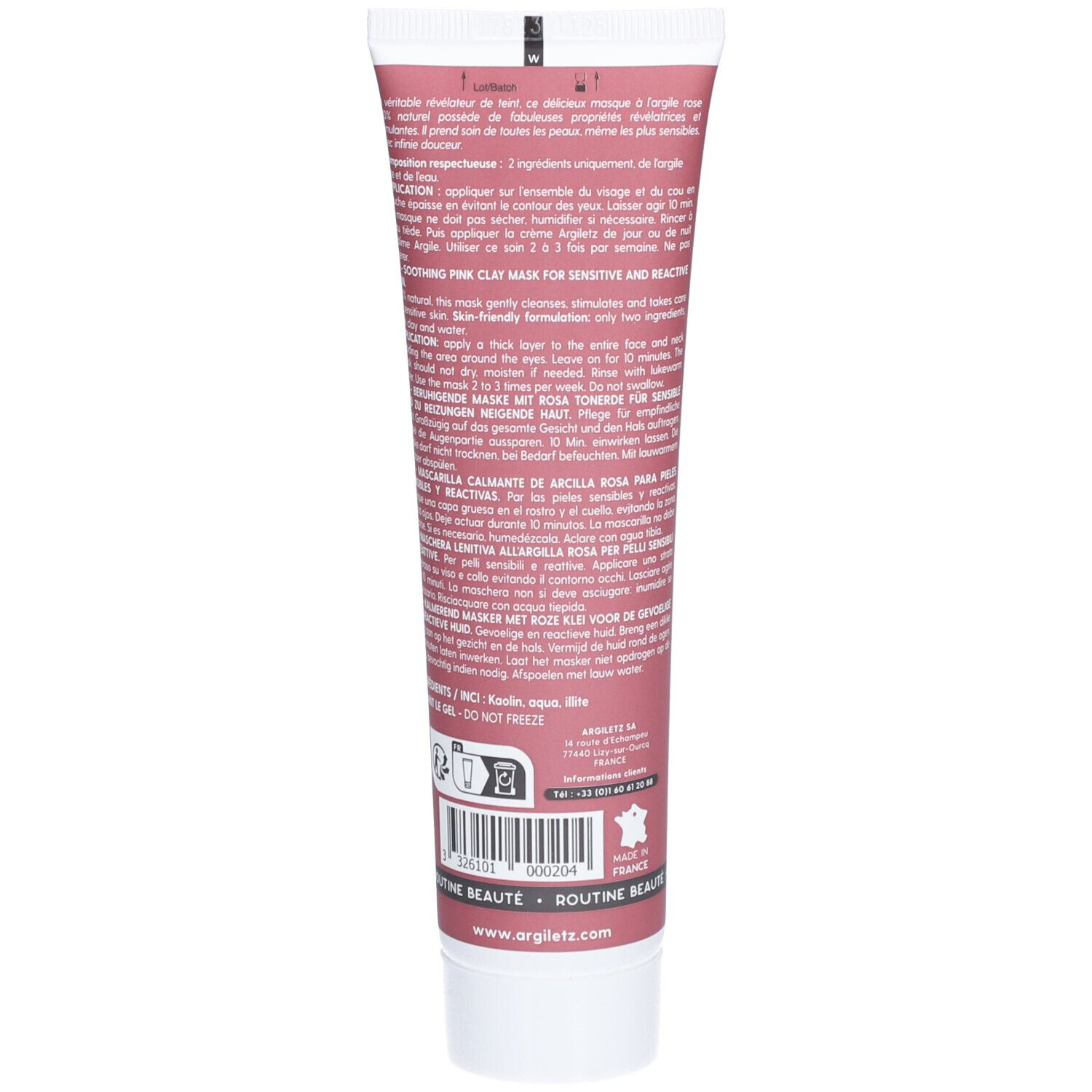 ARGILETZ Masque argile rose visage