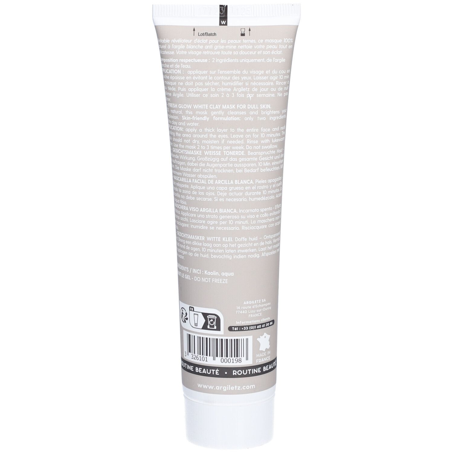 ARGILETZ Gezichtsmasker met witte klei