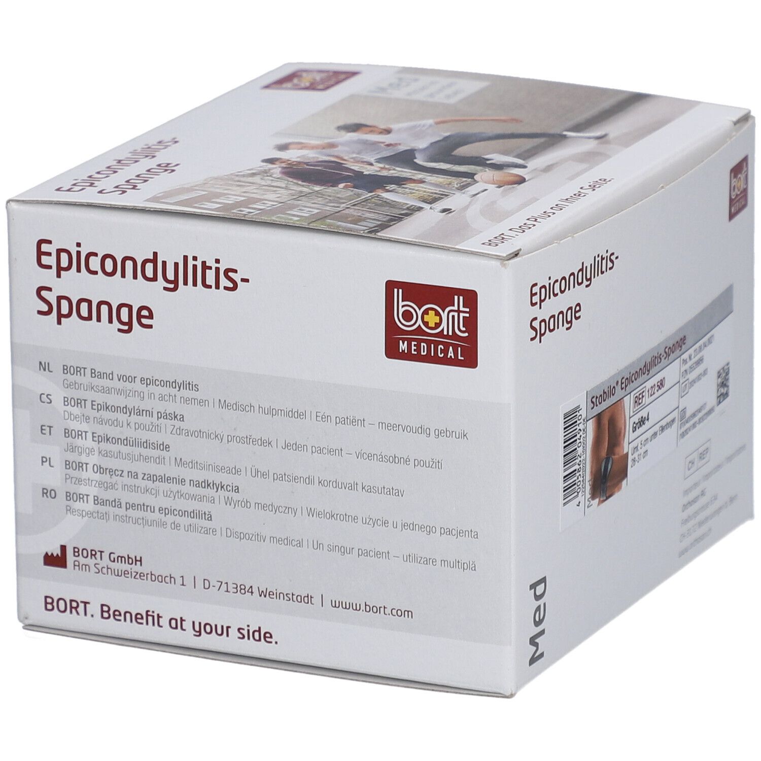 BORT Stabilo® epicondylitisbrace met ulnair reliëf maat 4 grijs