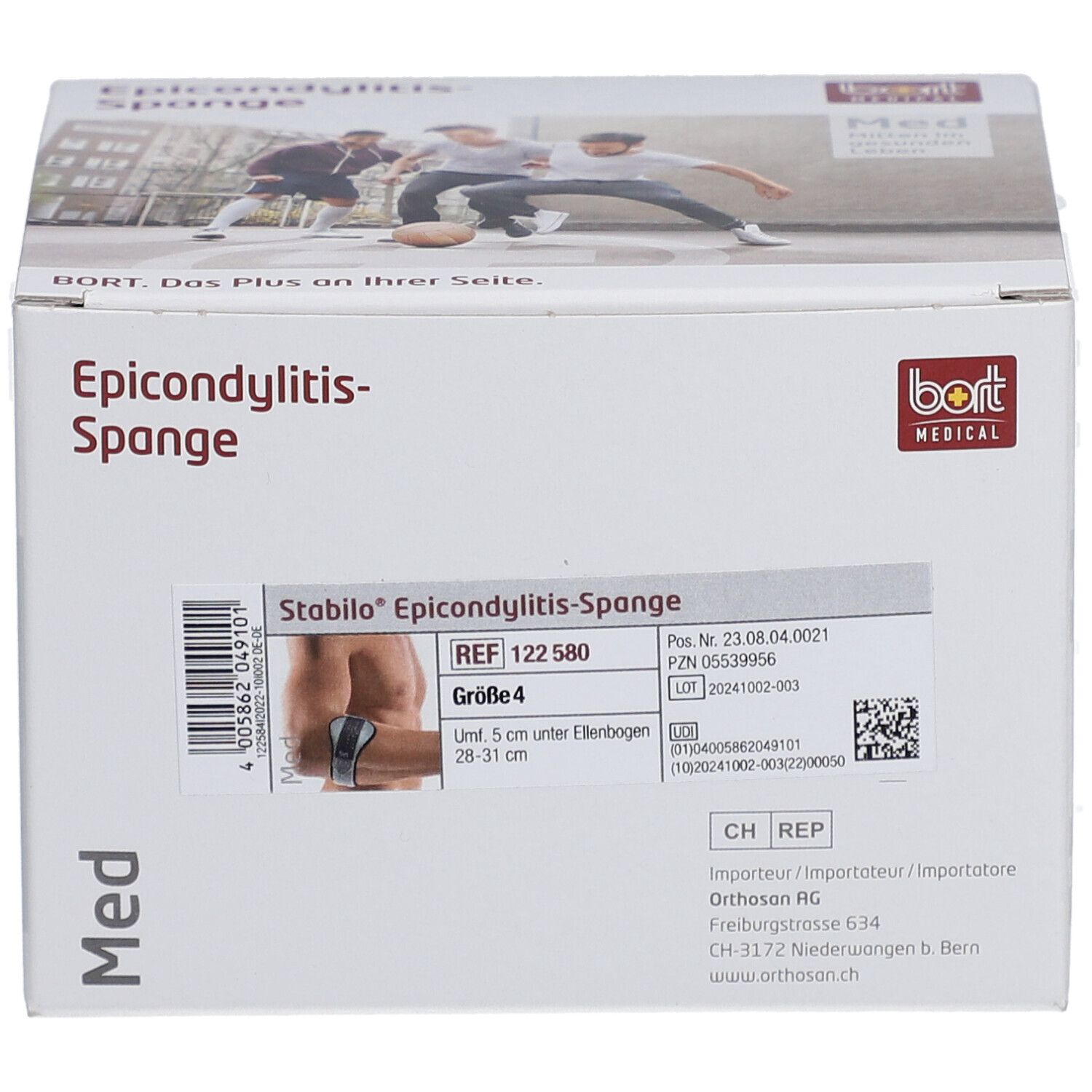 BORT Stabilo® epicondylitisbrace met ulnair reliëf maat 4 grijs