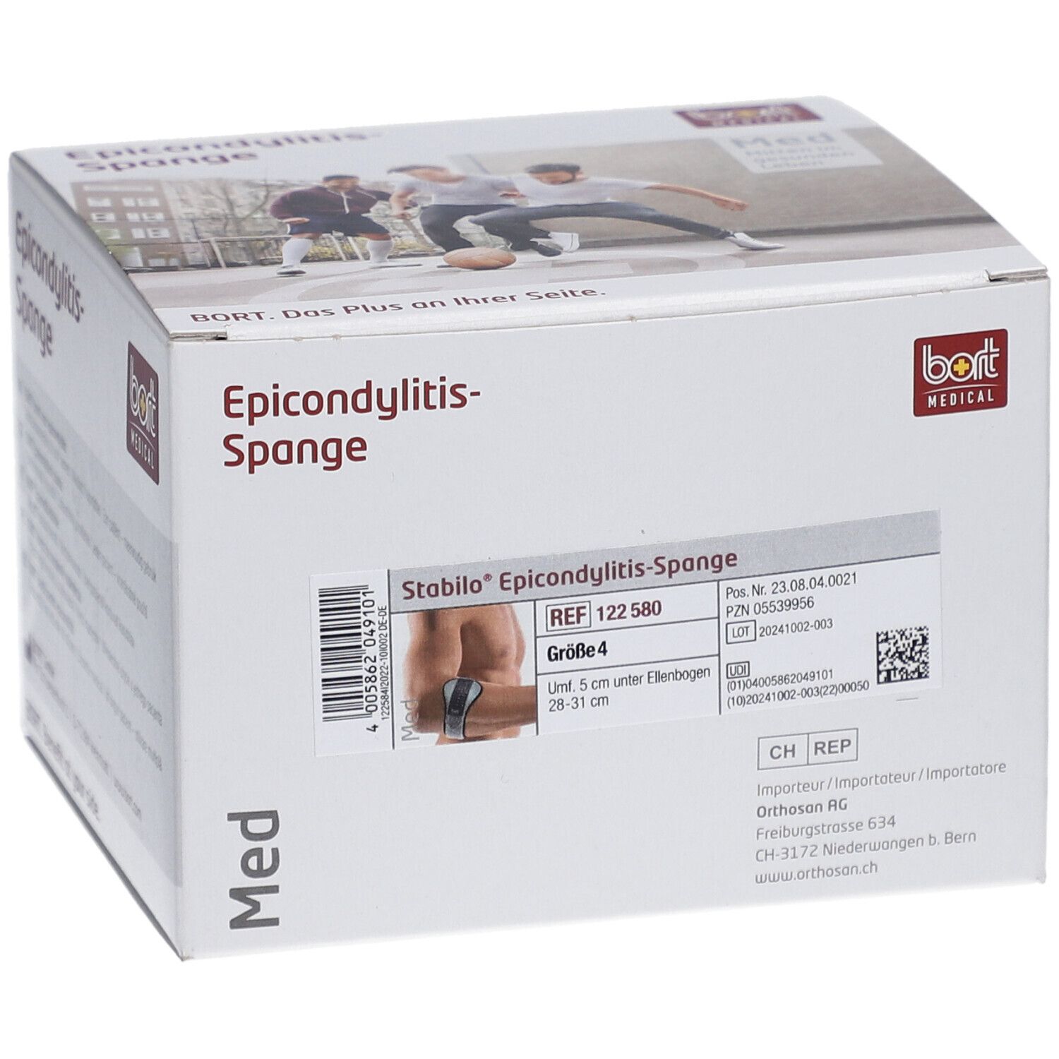 BORT Stabilo® epicondylitisbrace met ulnair reliëf maat 4 grijs