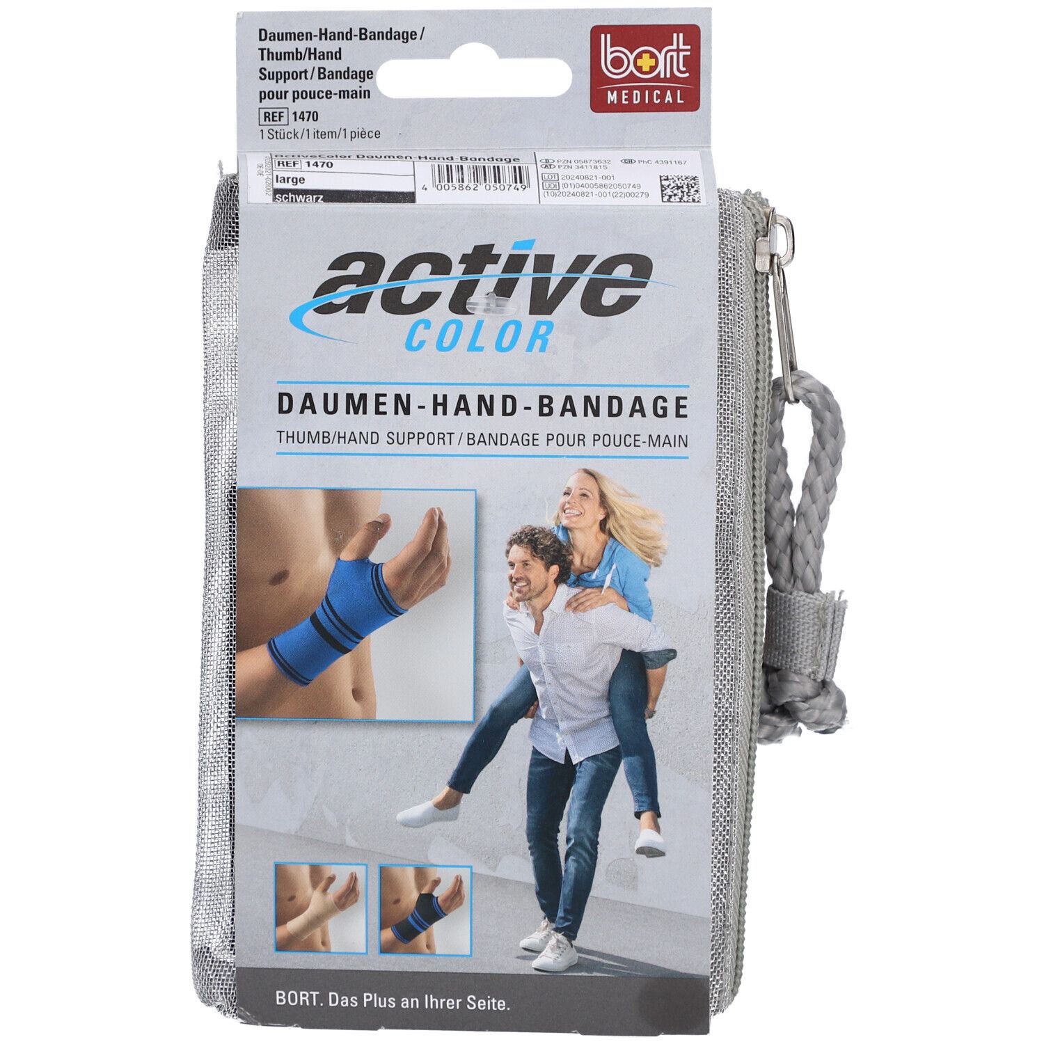 BORT ActiveColor® Bandage pour pouce et main taille L noir