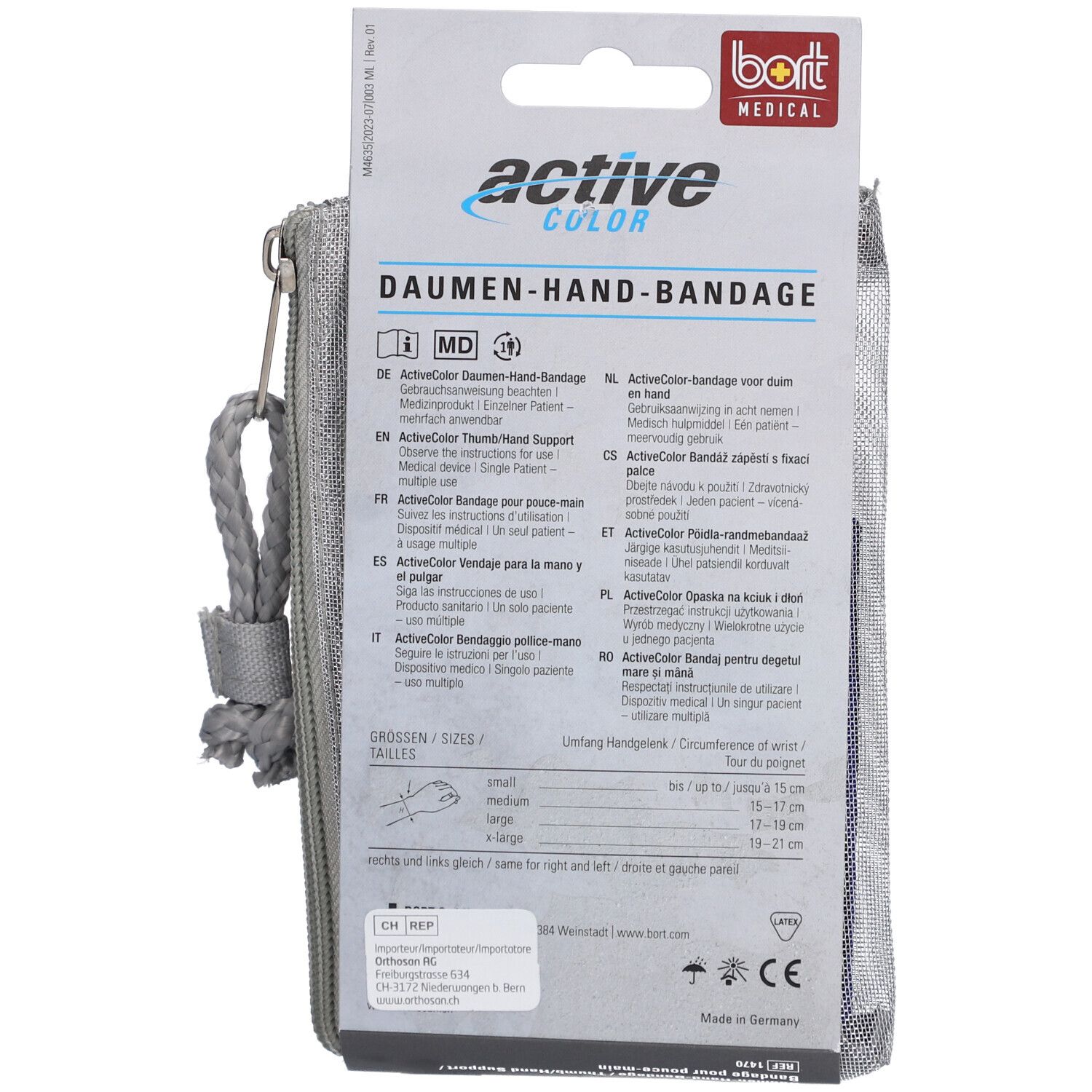 BORT ActiveColor® Bandage pour pouce et main taille L noir