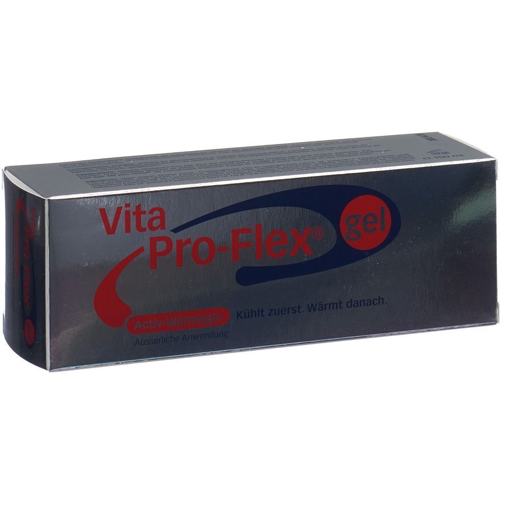 Emballage de Vita Pro-Flex Gel avec texte et logo.