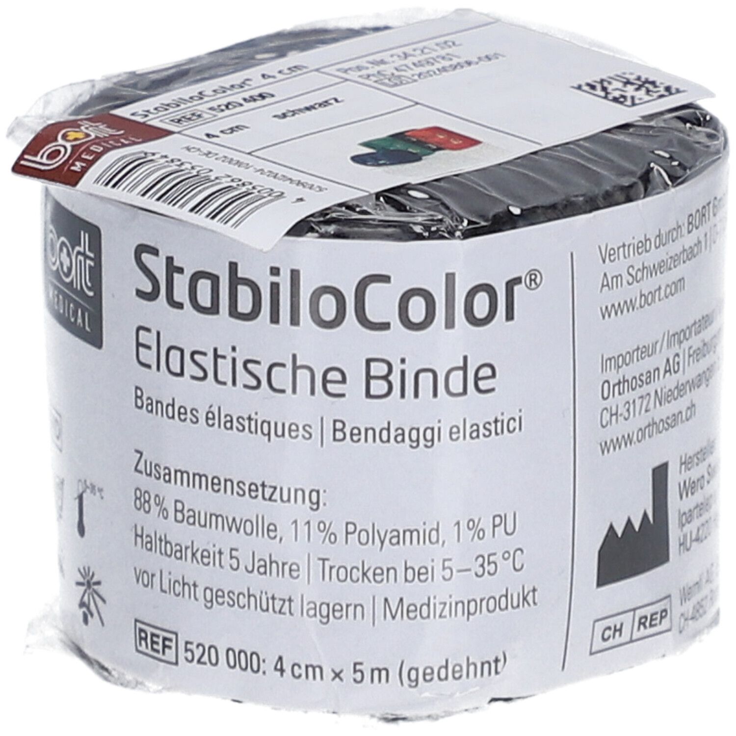 BORT StabiloColor® Bandage 4 cm zwart