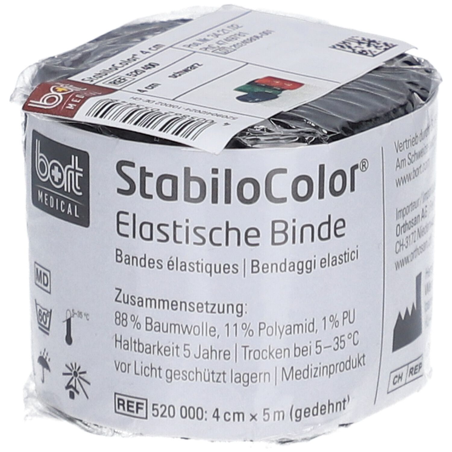 BORT StabiloColor® Bandage 4 cm zwart