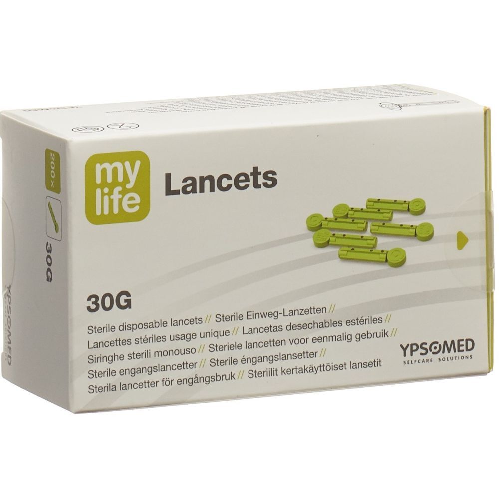 Verpakking met 30G steriele wegwerplancetten.