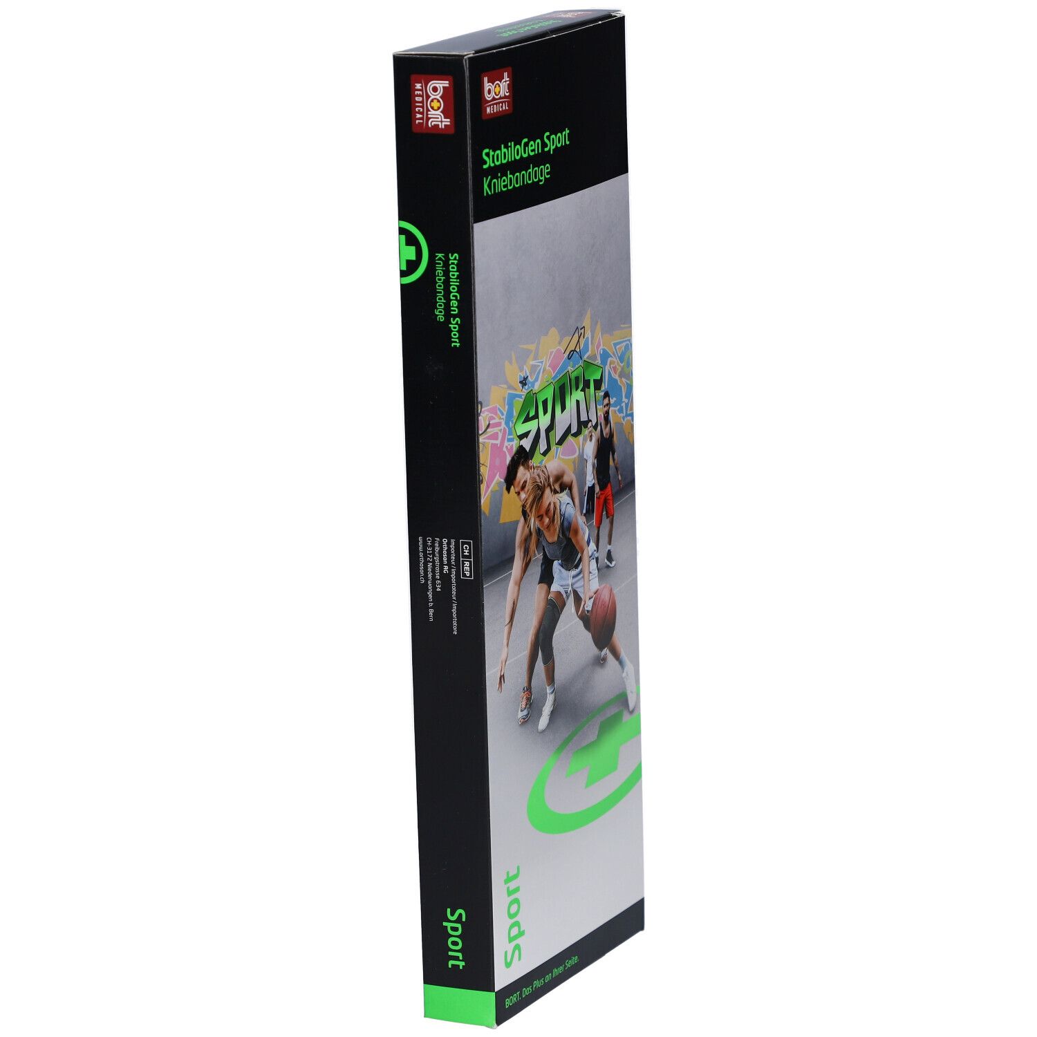 BORT StabiloGen® Sport Kniebandage XL Zwart-Groen 4