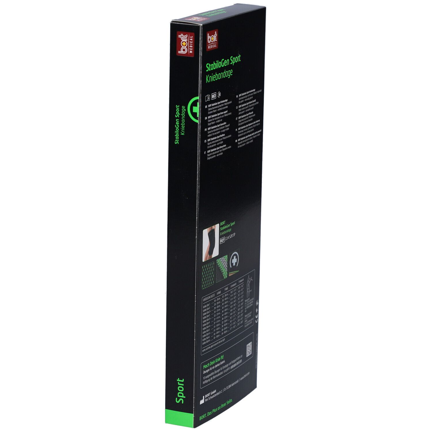 BORT StabiloGen® Sport Kniebandage XL Zwart-Groen 4