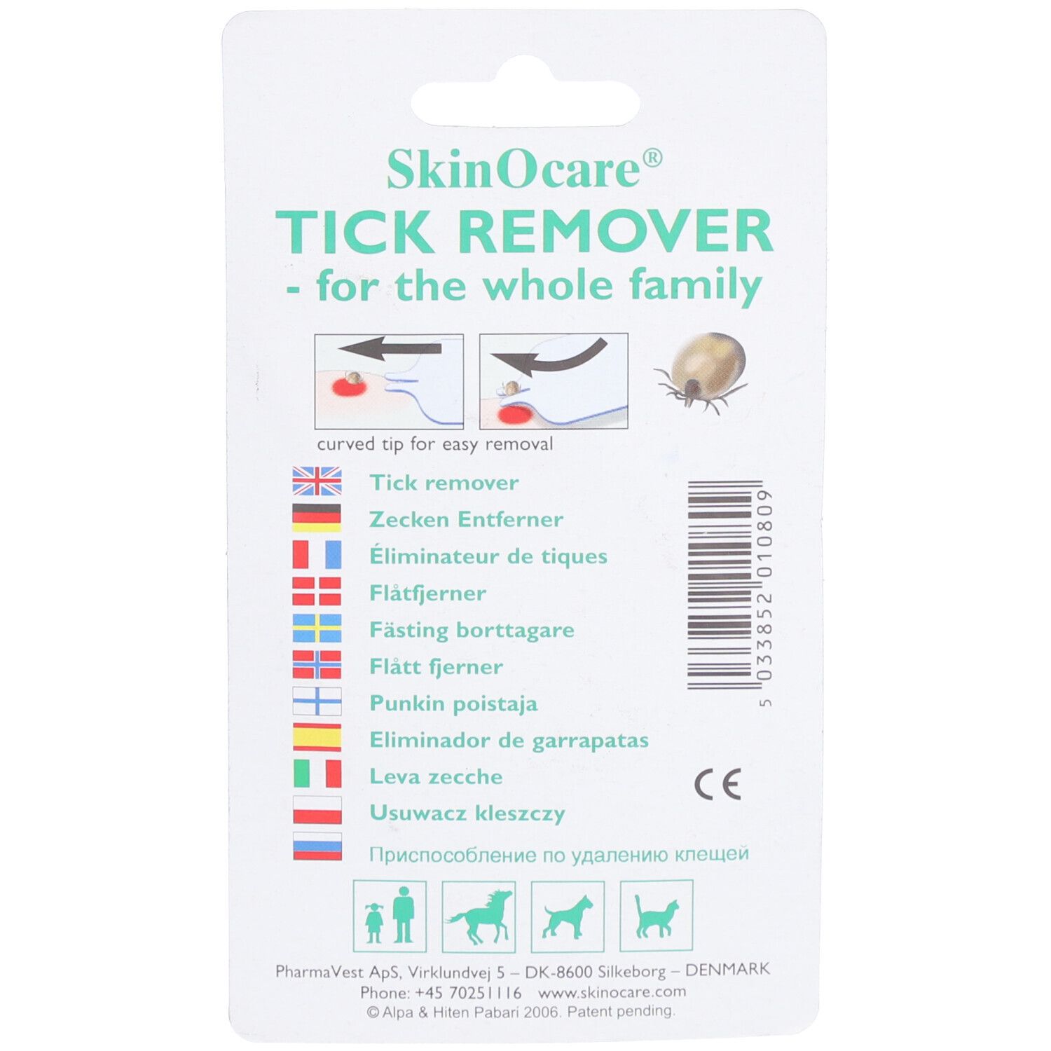 SkinOcare Éliminateur de tiques pour toute la famille