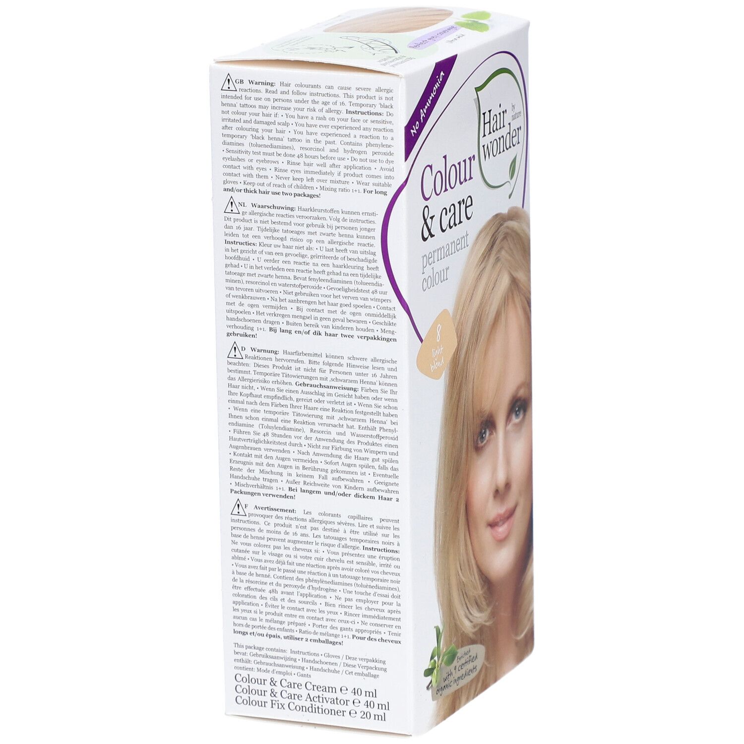 Hairwonder Haarkleuring Color & Care Lichtblond 8