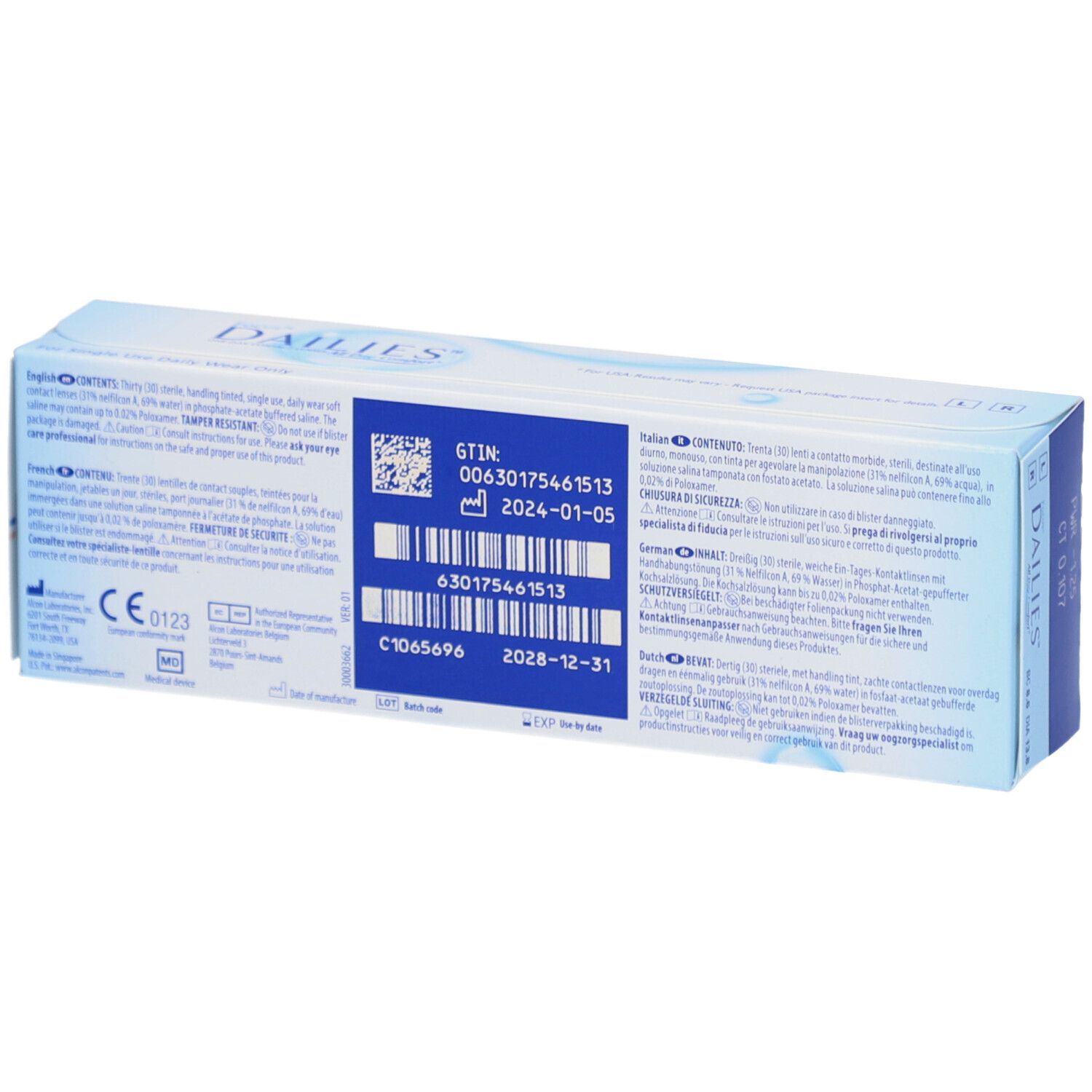 Alcon Focus™ Dailies™ Daglenzen met dagelijks comfort -1.25 dpt