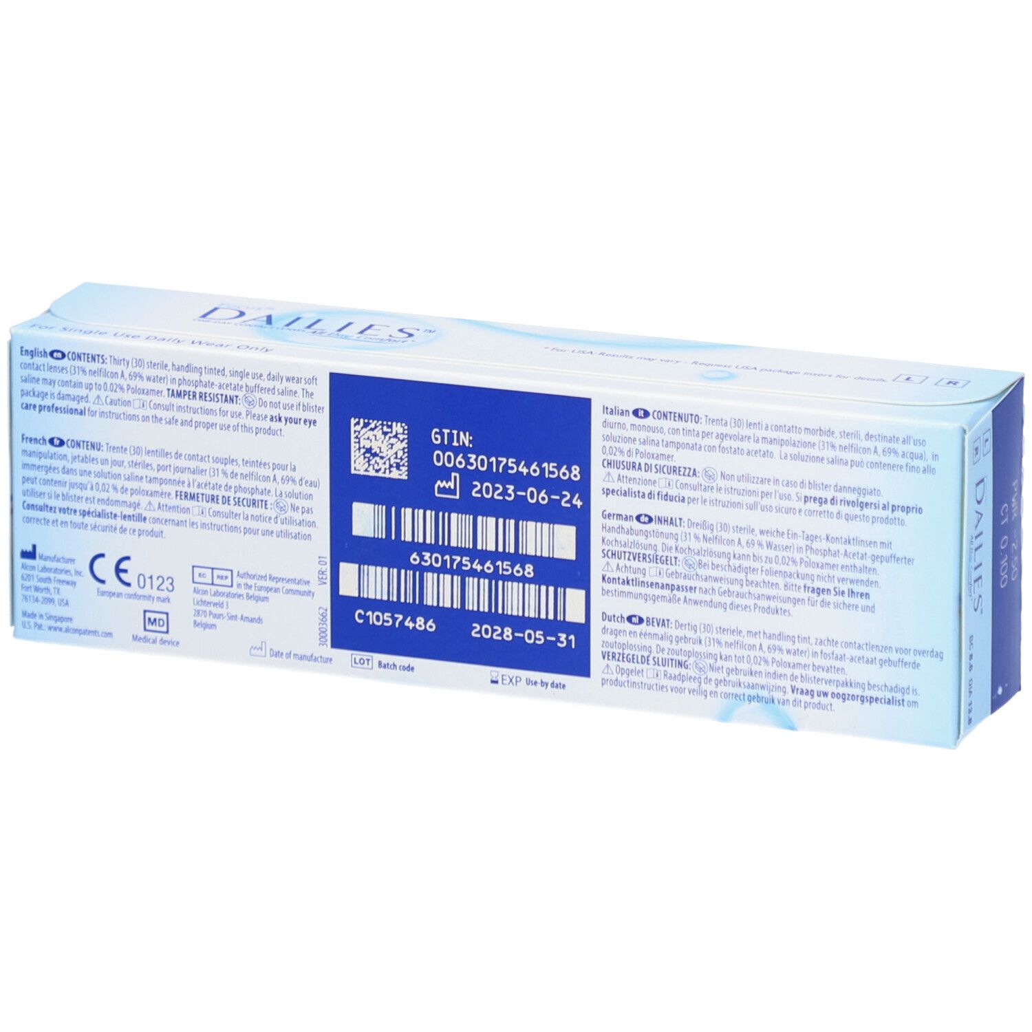 Alcon Focus™ Dailies™ Daglenzen met dagelijks comfort -2,50 dpt