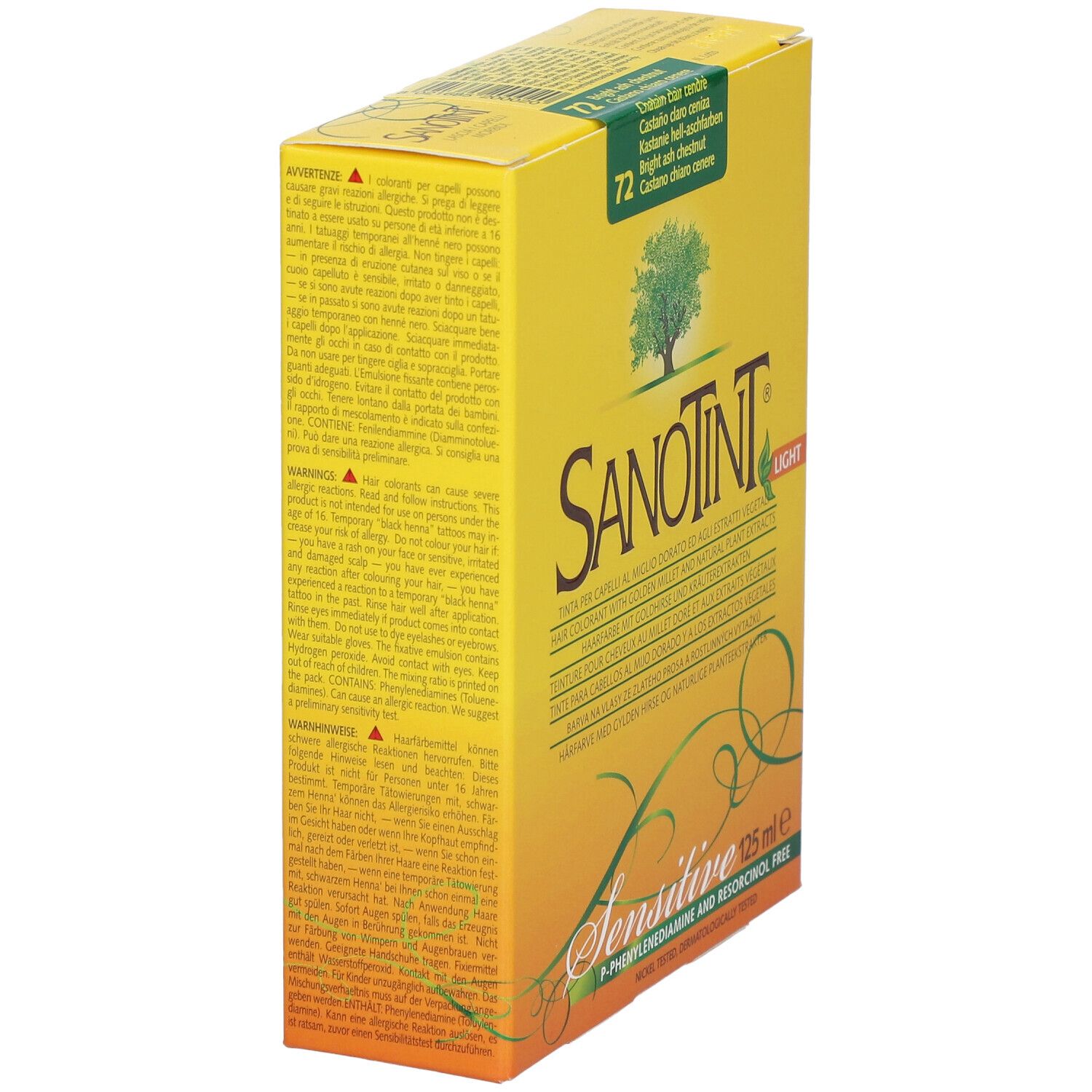 SANOTINT® Sensitive Teinture pour les cheveux 72 Chatain clair cendré