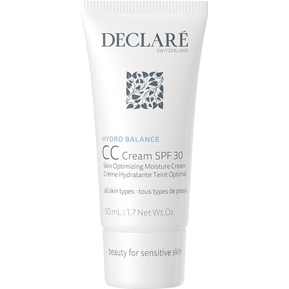 Witte tube met DECLARÉ-logo en productnaam CC Cream SPF 30. Bevat 50 ml.
