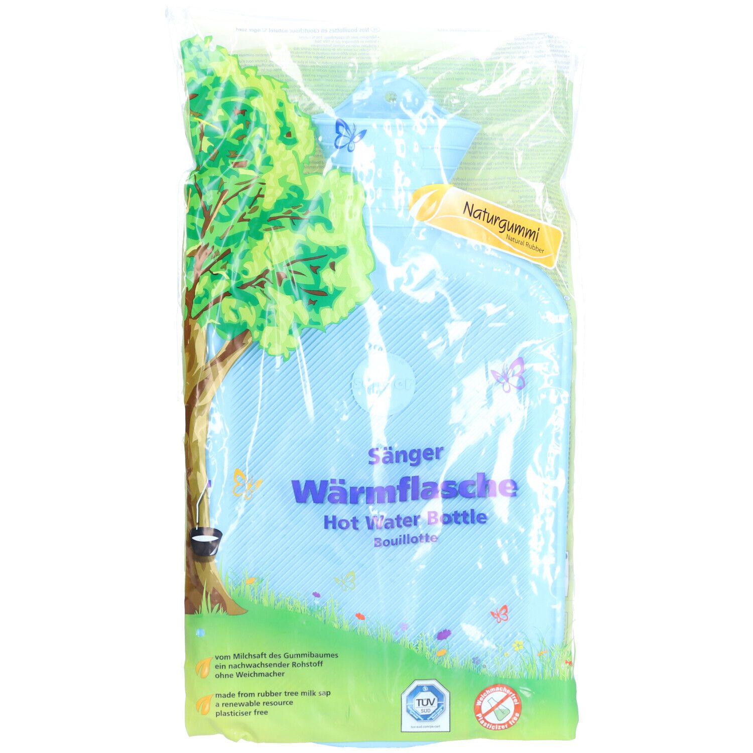 Sänger Bouillotte 2L – Bleu Clair – Face Lisse & Cannelée