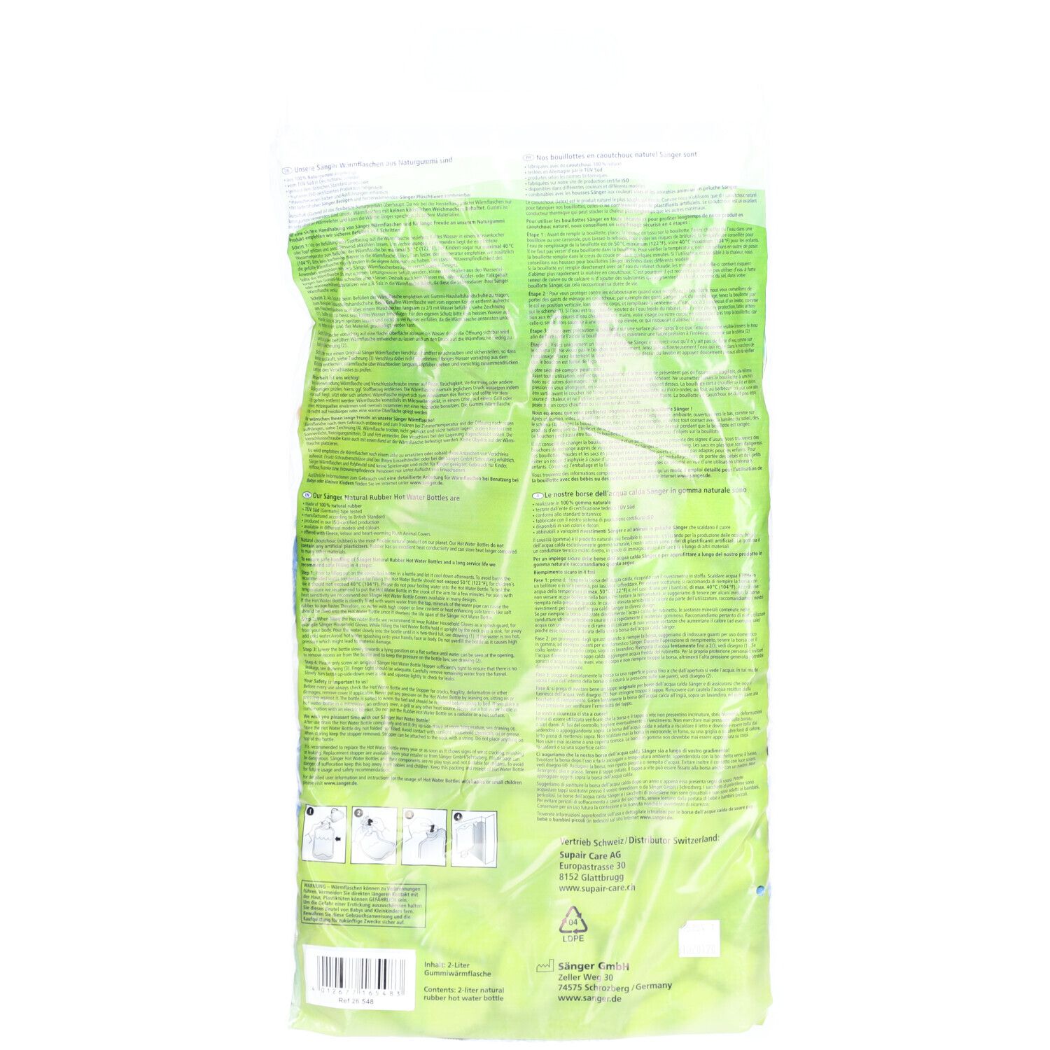 Sänger Bouillotte 2L – Housse en Peluche Galet