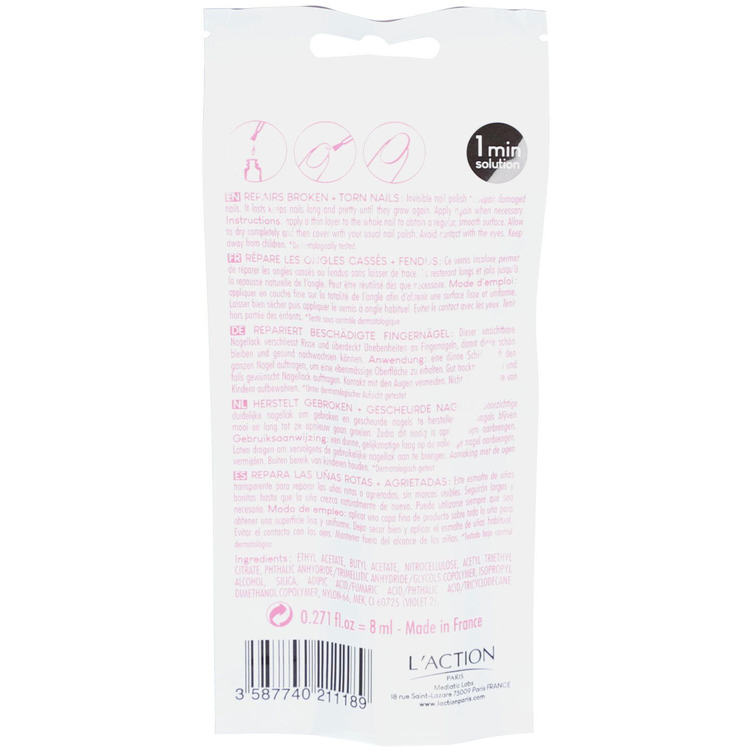 L'Action Cosmetique Quick Fix pour les ongles cassés